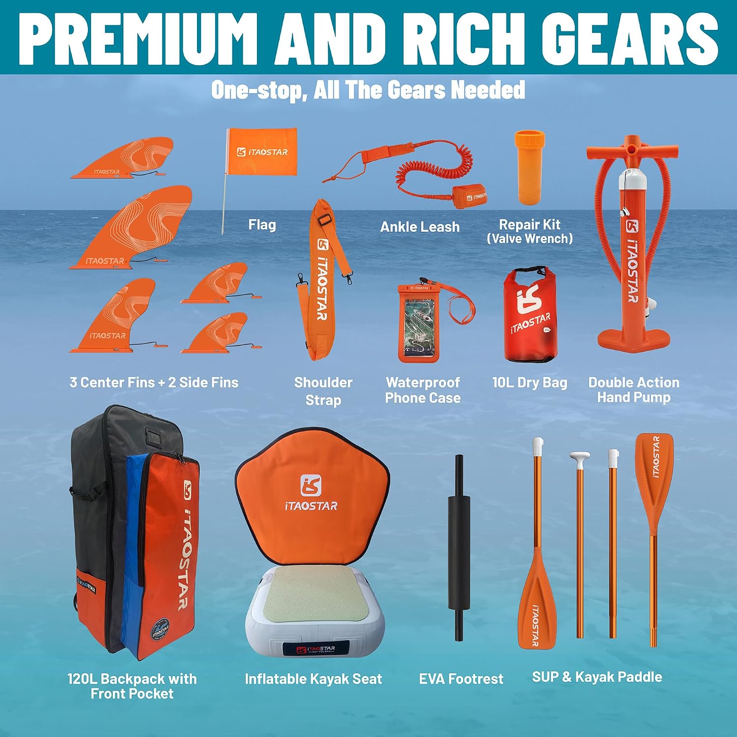 Detalle 2 de iTAOSTAR Journey 86 cm/89 cm Aufblasbares Stand Up Paddle Board mit Sitz – Allround-Kit