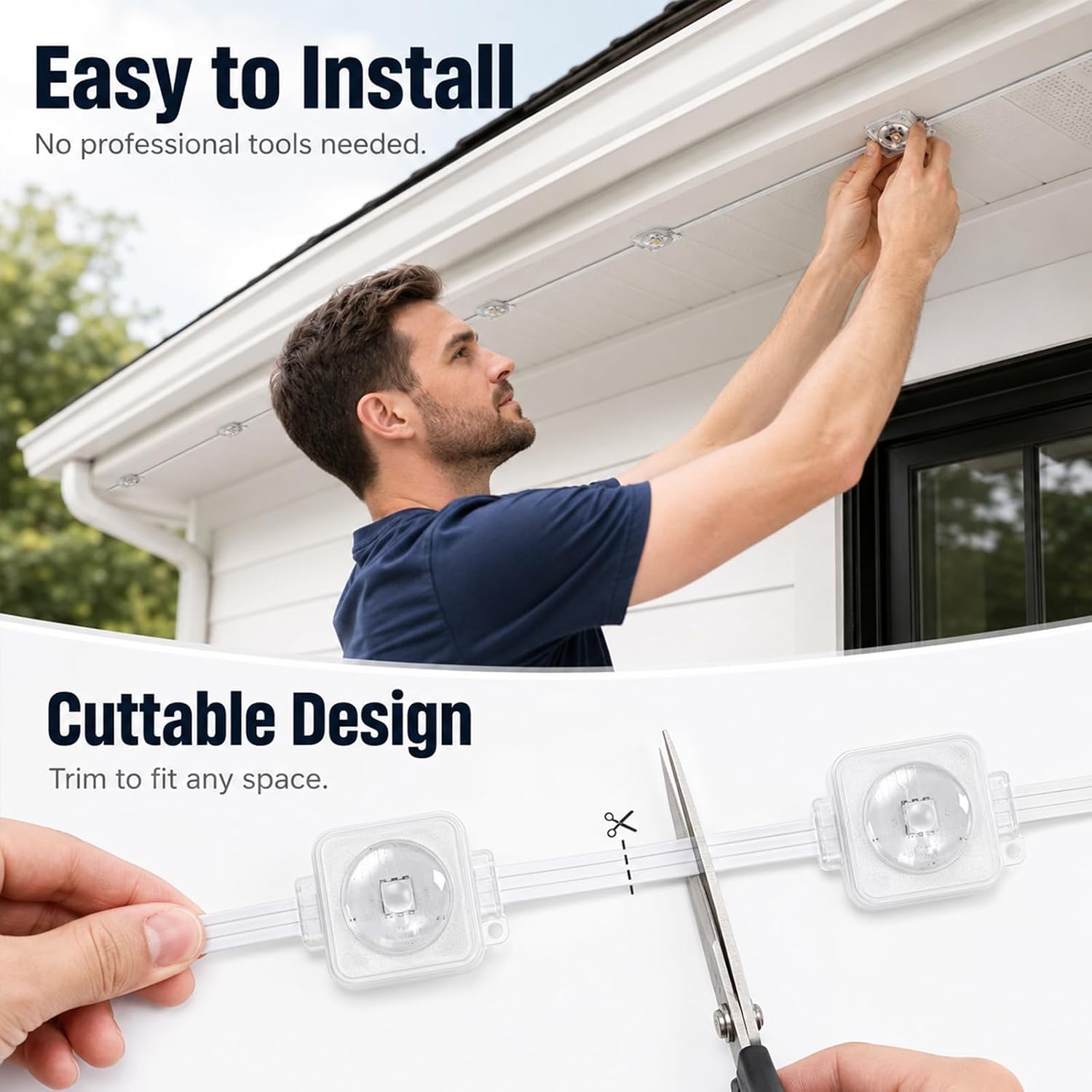 Detalle 2 de INCARLED INCAR-100FT-OUTDOOR-STRING Outdoor Lights, 100FT RGBIC, 60 LEDs, IP67
