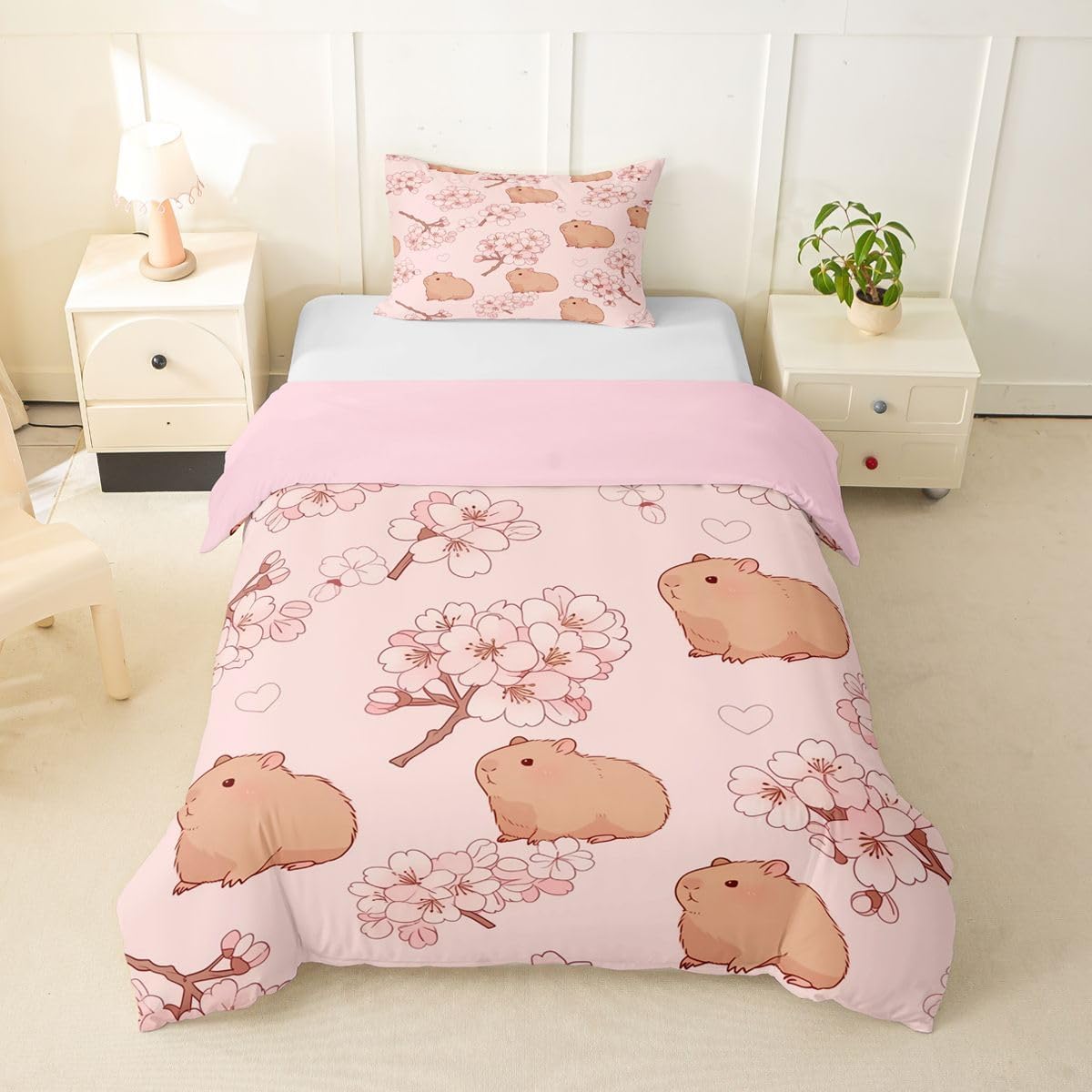Thumbnail 6 de Homewish Capybaras Bettbezug Set für Kleinkinder, 135 x 200 cm – inkl. Kissenbezug 80 x 80 cm