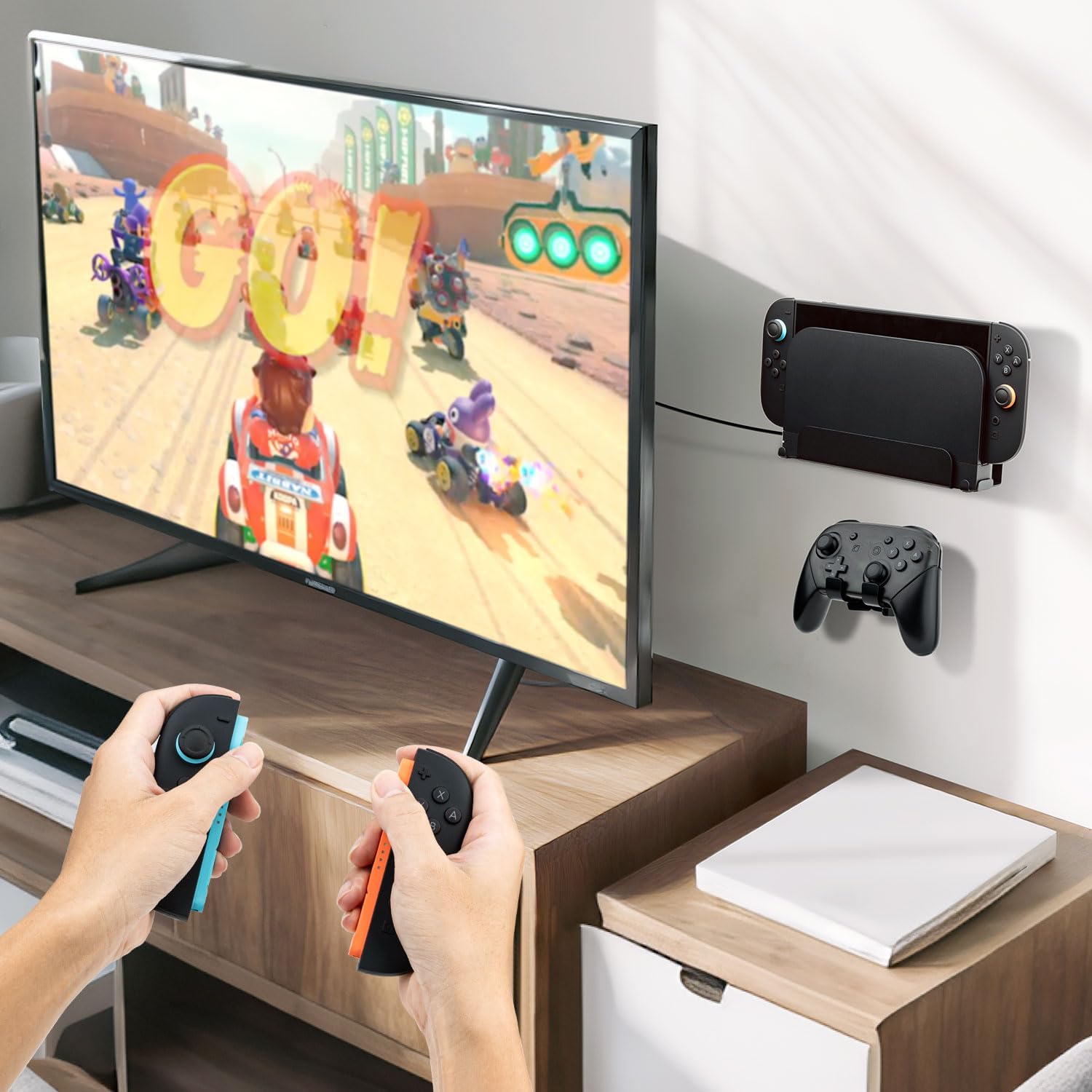 Thumbnail 6 de Wigearss Wandhalterung aus Metall für Nintendo Switch 2 – stabile Lösung mit JoyCon-Haken und Pro Controller Halter