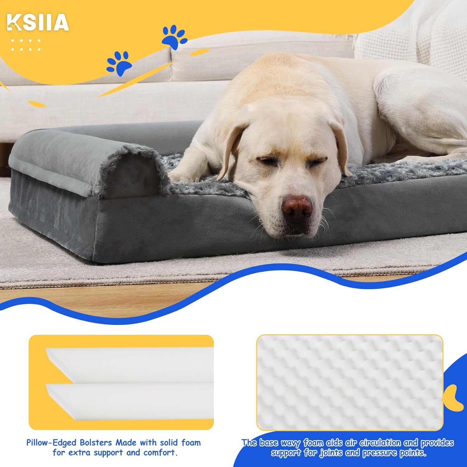Thumbnail 2 de KSIIA XL Orthopaedic Dog Bed 111x81x18cm