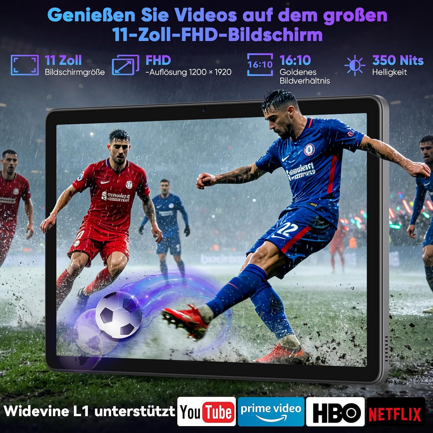 Detalle de 11 Zoll Tablet mit Tastatur – Android 16, Gemini AI, 32GB RAM + 128GB ROM (bis zu 1TB)