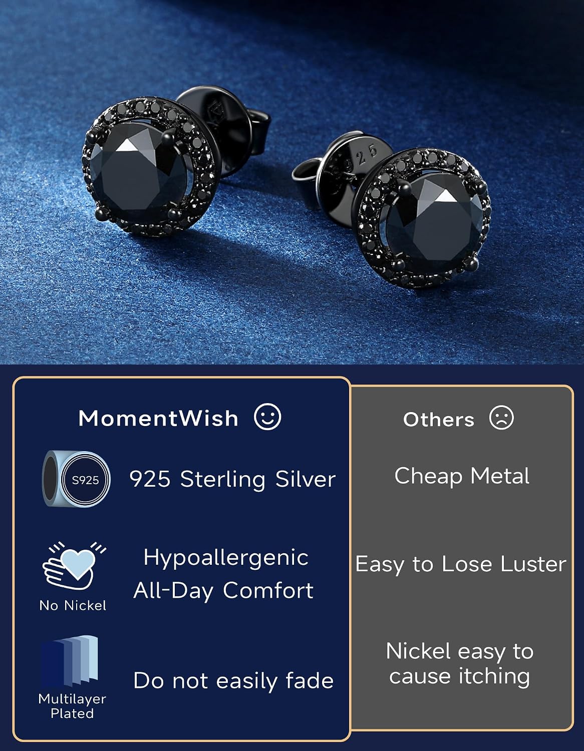 Detalle 1 de MomentWish Moissanite Ohrstecker 1 Karat