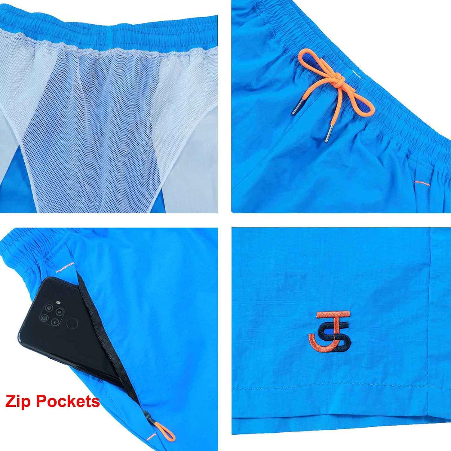 Thumbnail 4 de JustSun Mens Swim Shorts Quick Dry