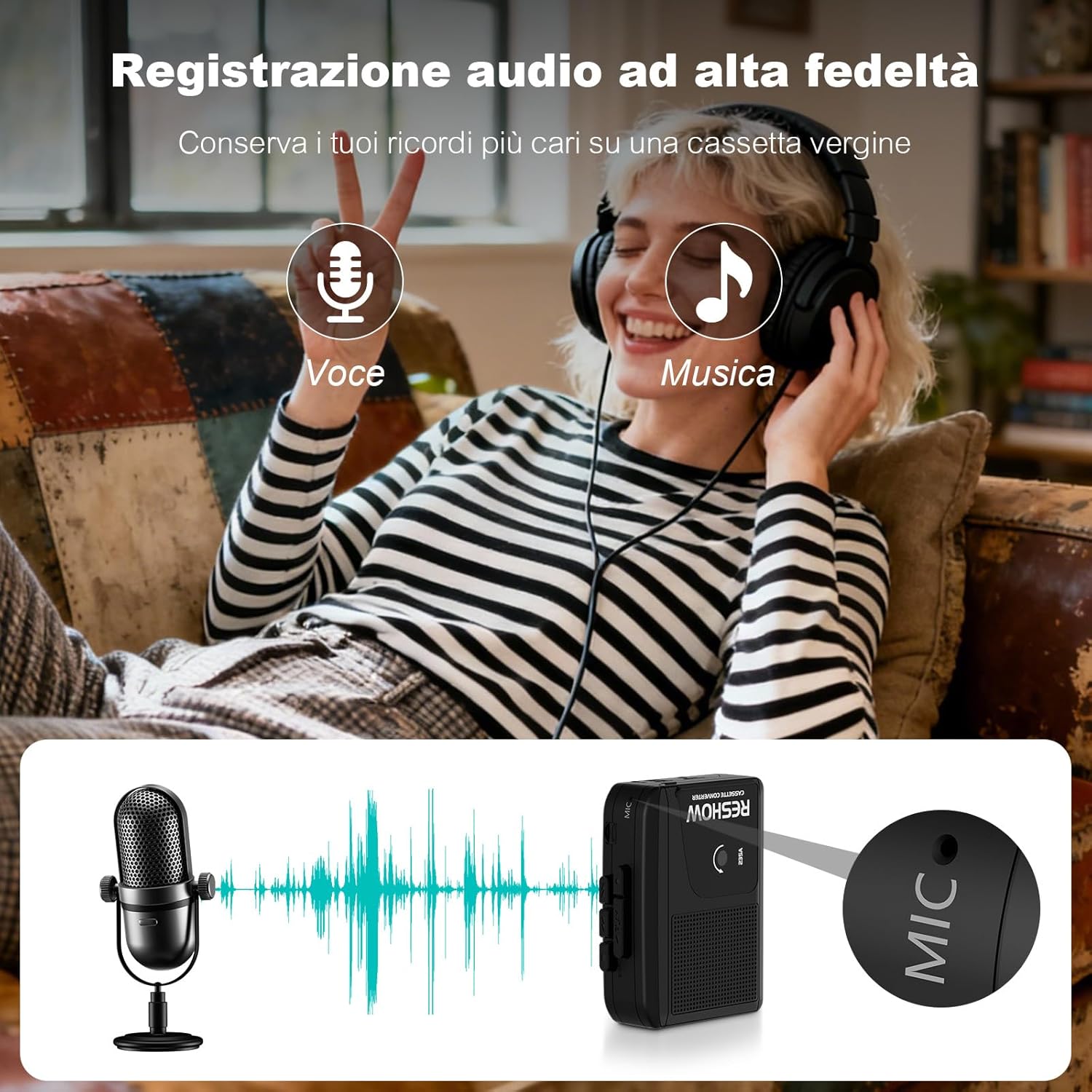 Thumbnail 3 de Reshow Lettore cassette portatile 1️⃣