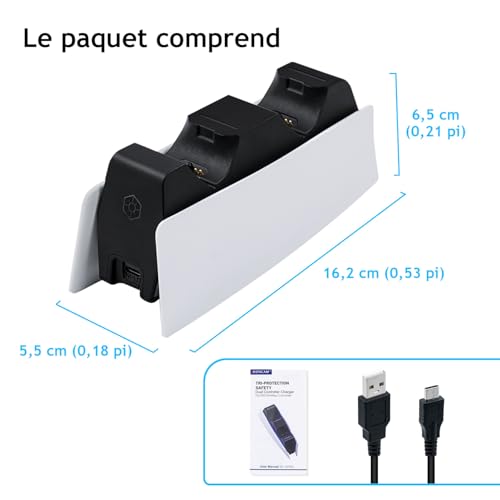 Thumbnail 10 de Mcbazel Station de Charge pour Manette PS5 — Double Station de Charge Rapide USB-C avec Indicateurs LED et Protection Triple
