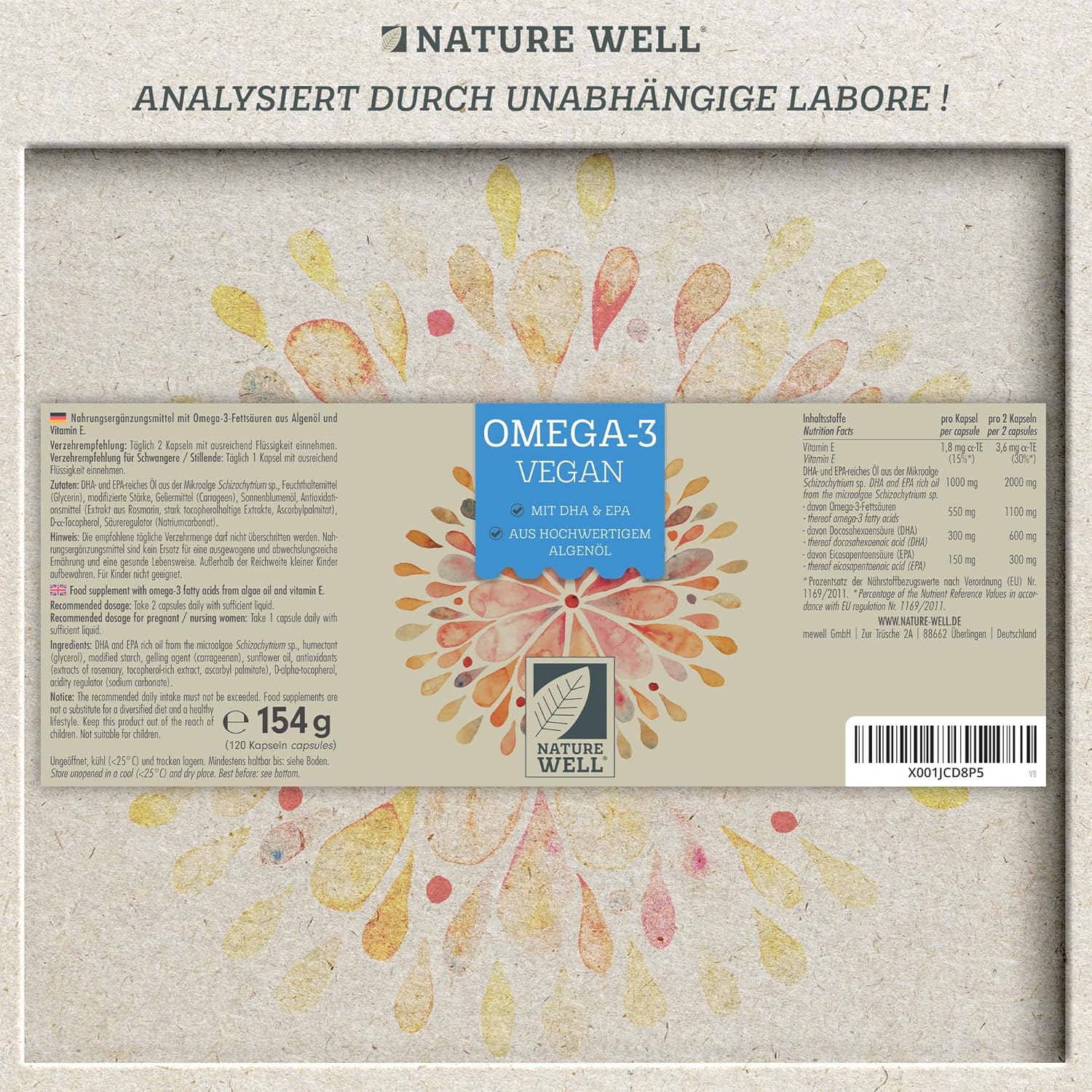 Thumbnail 5 de NatureWell Omega-3 Vegan 120 Kapseln hochdosiert