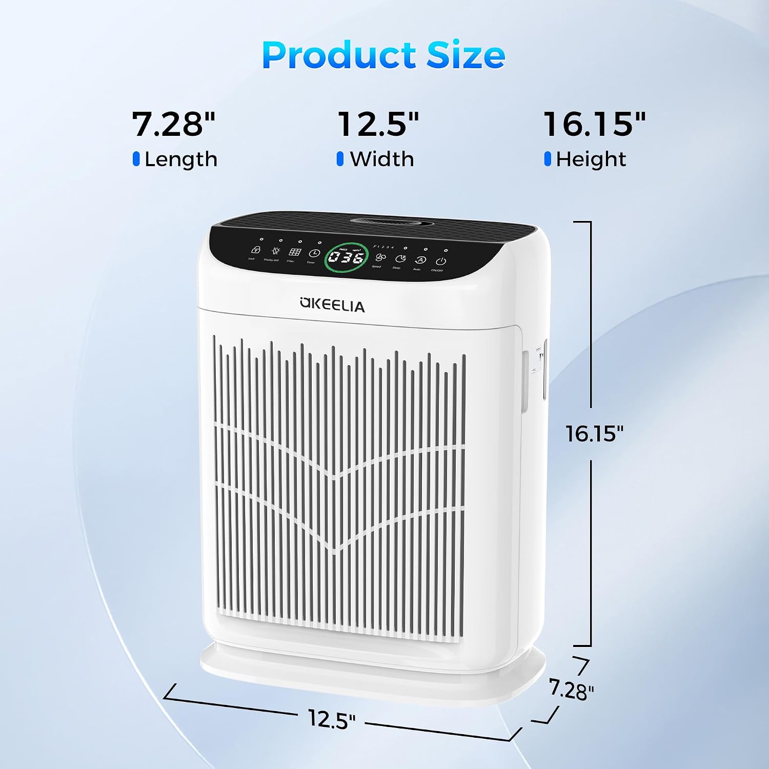 Thumbnail 6 de Akeelia AP380 Air Purifier with Double-Sided Intake and PM2.5 Sensor