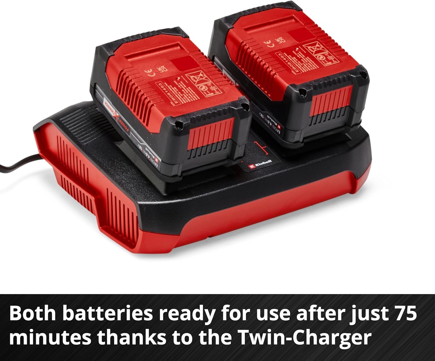 Thumbnail 5 de Einhell 18V Power X-Change Starter Kit: Twin 4.0Ah Batteries with Twincharger