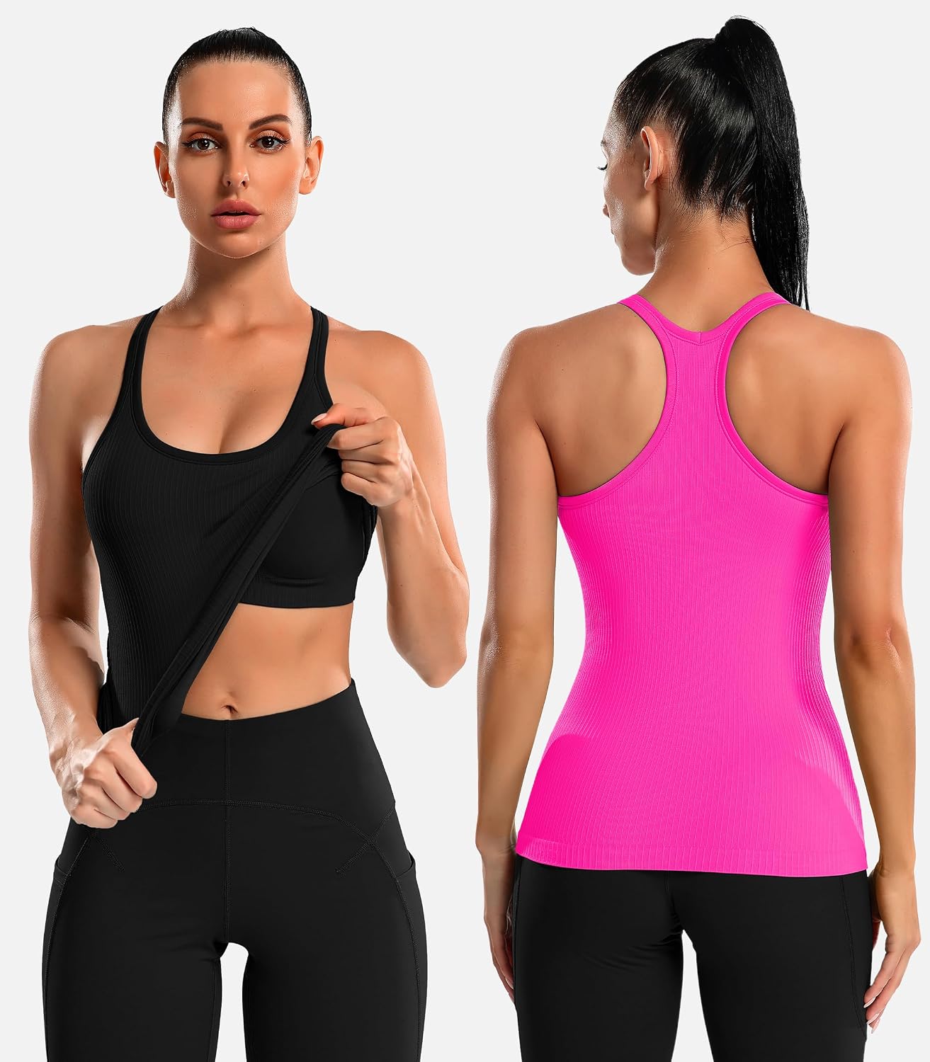 Thumbnail 1 de ATTRACO 2-Pack Ribbed Tank Top with Bra