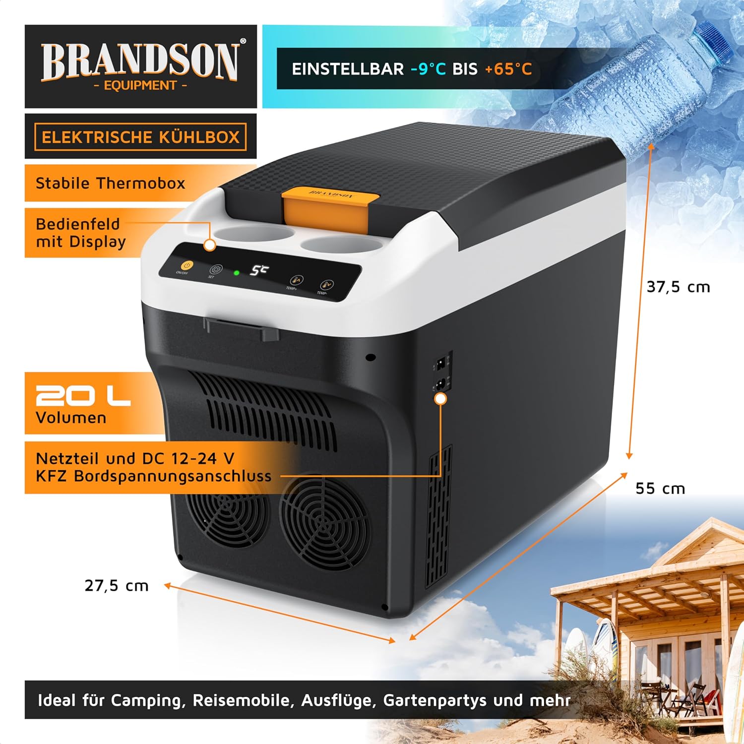 Thumbnail 1 de Brandson 20 L Kühlbox elektrisch – vielseitige Kühl- und Heizlösung für Auto, Wohnmobil und Boot