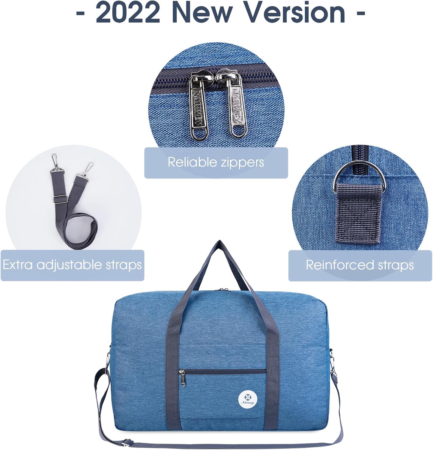 Detalle de For Airlines Large Cabin Bag Foldable Travel Duffel Bag Holdall Tote Carry On Luggage 40L (Thick Series Navy Blue)