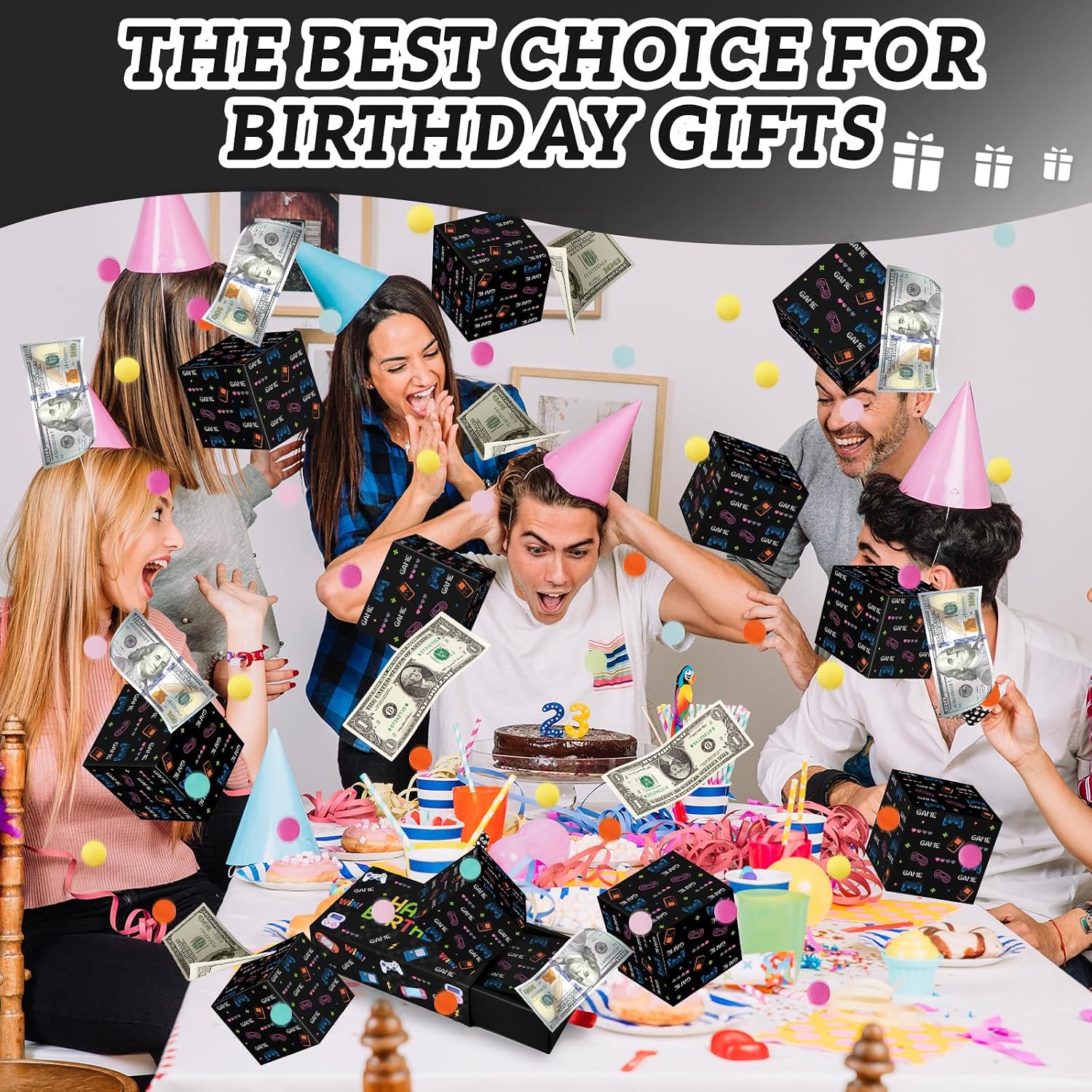 Thumbnail 6 de WenmthG Happy Birthday Surprise Gift Box Explosion: DIY Money Box That Pops with Confetti