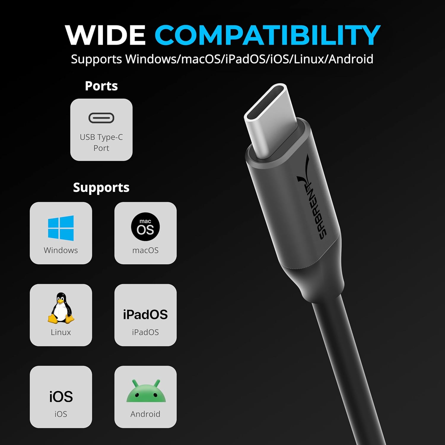 Thumbnail 4 de SABRENT USB-C to 3.5mm Audio Adapter, 24-bit