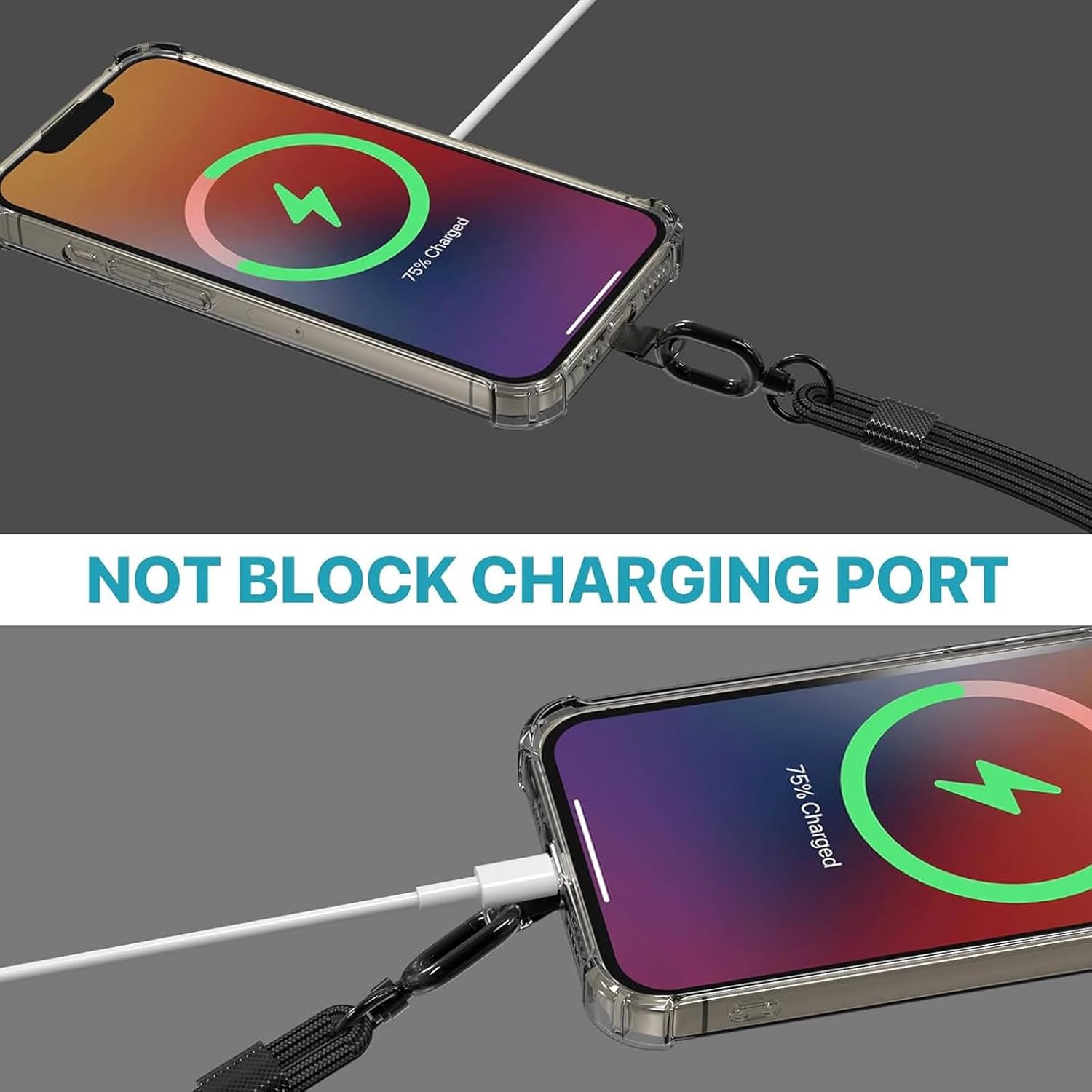 Thumbnail 5 de Qyoocom universal mobile phone chain (pack of 2) with 4 universal pads, adjustable lanyard for smartphones