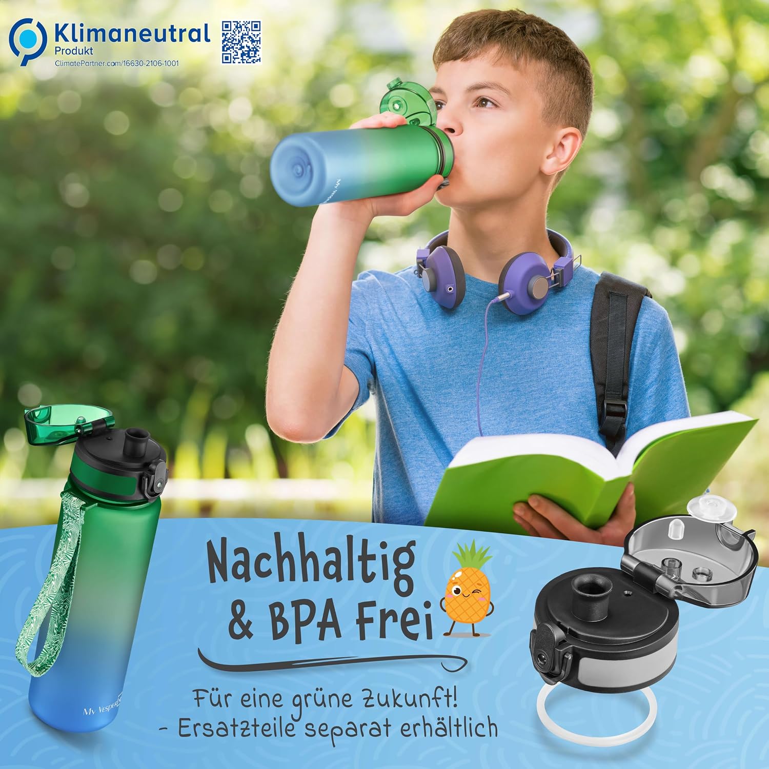 Thumbnail 6 de My Vesperbox Trinkflasche Kinder 500ML – auslaufsicher, BPA-frei, inkl. Ersatzdichtung