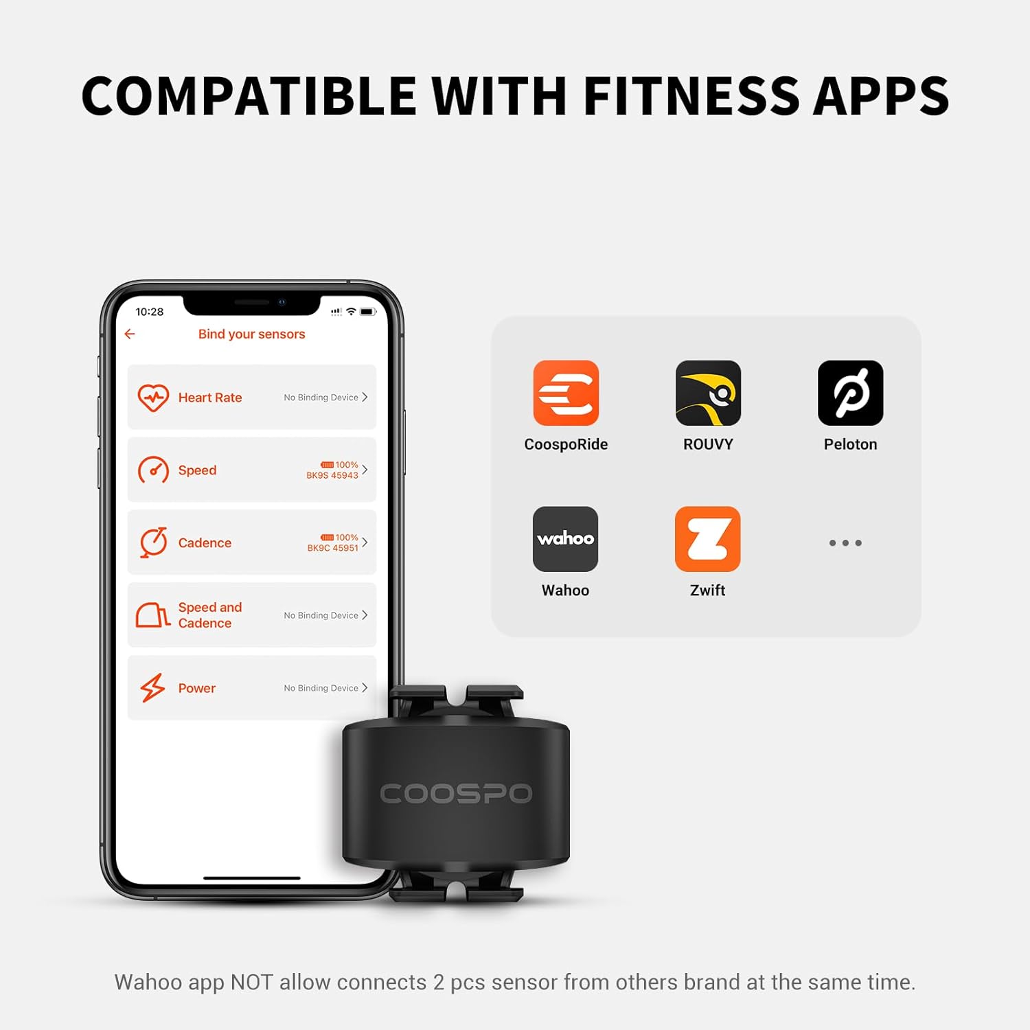 Thumbnail 2 de COOSPO BK9 Cadence & Speed Sensor (Bluetooth 5.0 + ANT+) with IP67 rating and long battery life