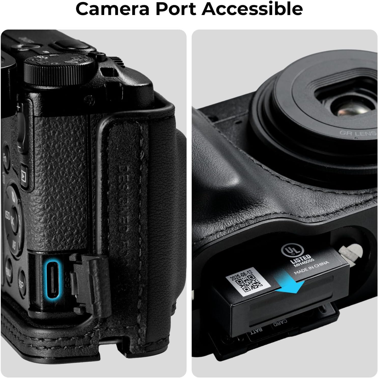 Detalle de SmallRig Étui en Cuir Véritable Série GR IV/GR III pour Ricoh GR IV/GR III — Noir