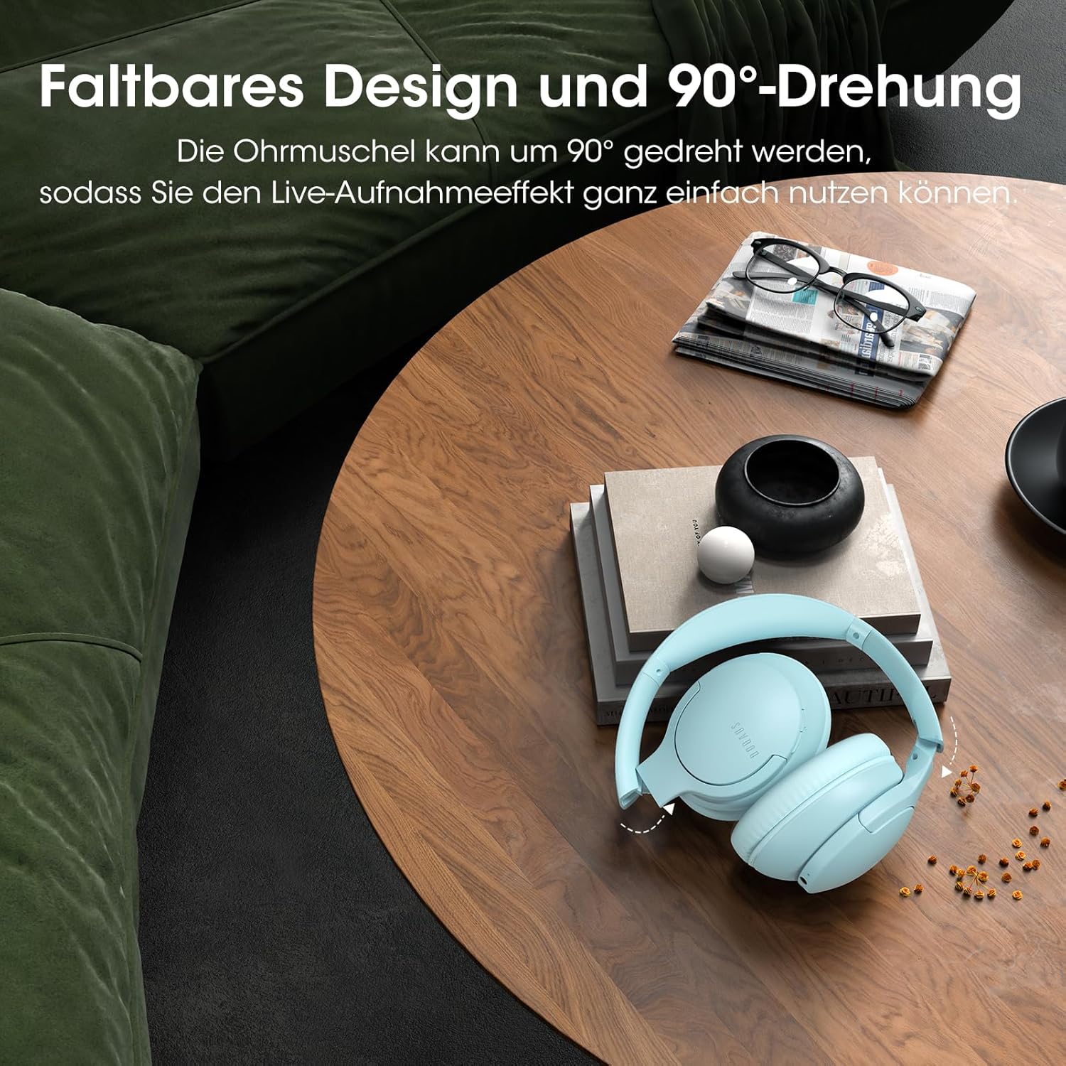 Thumbnail 6 de DOQAUS Bluetooth Over-Ear Kopfhörer (Bluetooth 5.4, bis zu 90 Std., 3 EQ-Modi) – faltbar fürs Büro und Reisen