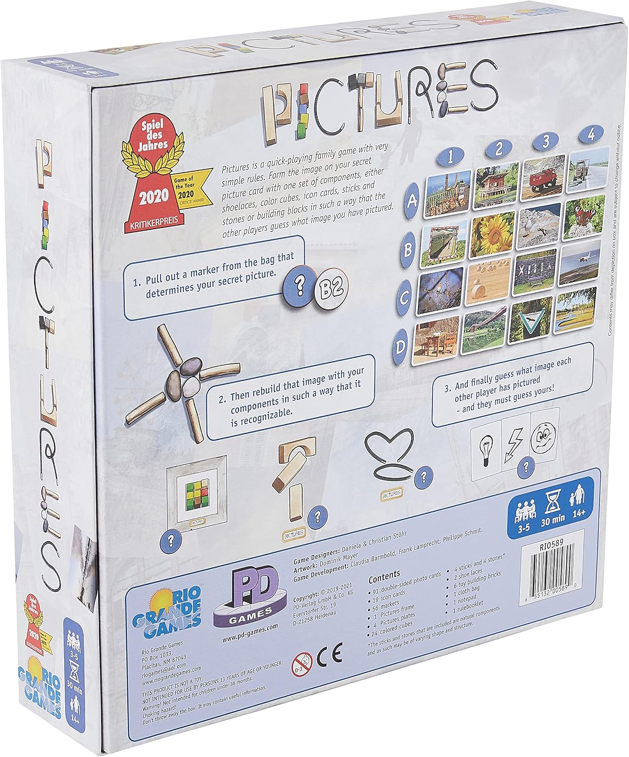 Detalle de Rio Grande Games Pictures Board Game