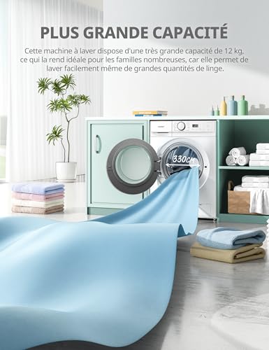 Thumbnail 6 de COMFEE CF12EWA01W Lave-Linge 12 kg – Classe A, moteur BLDC 1400 RPM, blanc