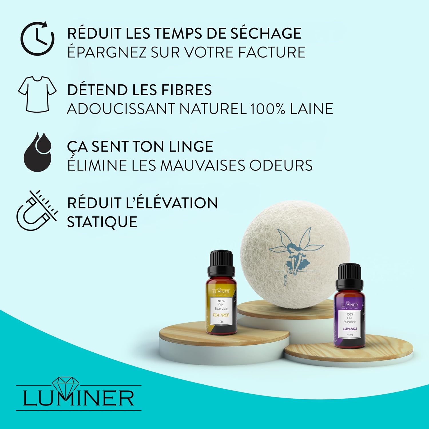 Detalle de Luminer Boules de séchage 6 pièces