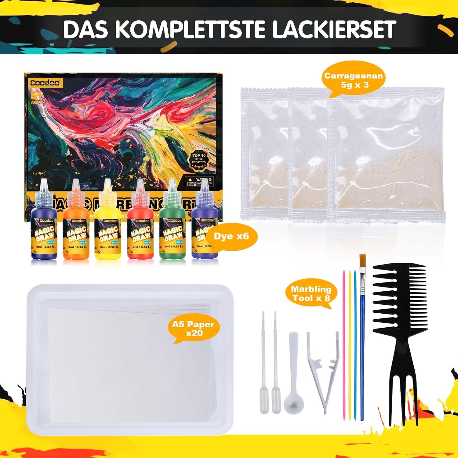 Thumbnail 5 de Coodoo Wassermarmorierung – Kunstset Mädchen, Jungen