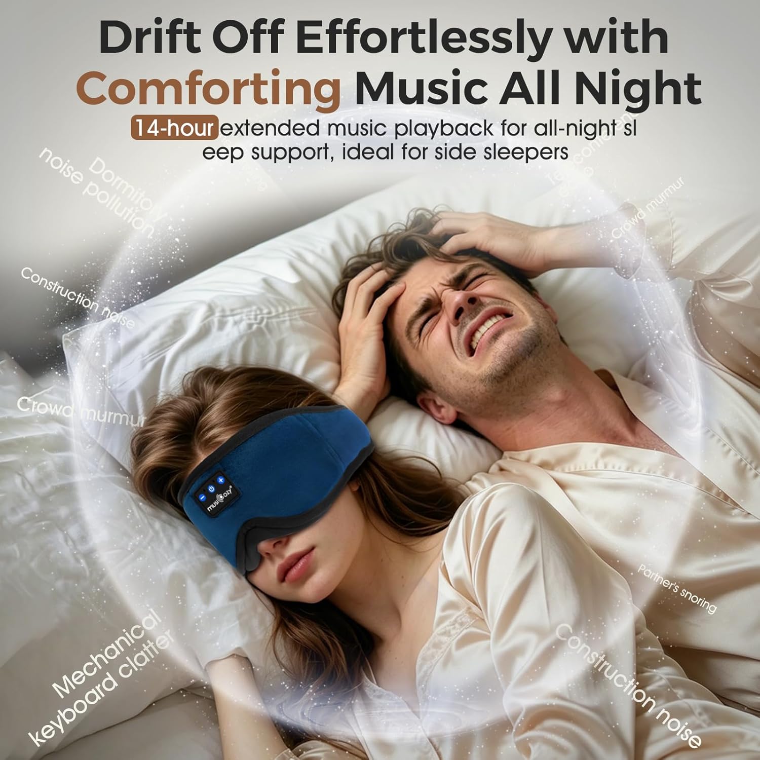 Thumbnail 3 de MUSICOZY Sleep Mask Headphones 14H Battery