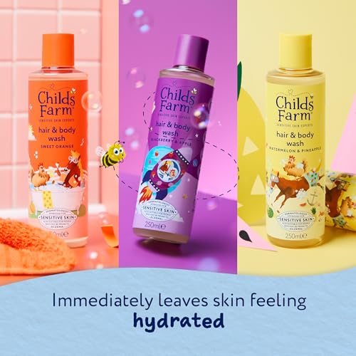 Detalle de Childs Farm Hair & Body Wash Bundle – Sweet Orange, Blackberry & Apple, Watermelon & Pineapple (250ml each)