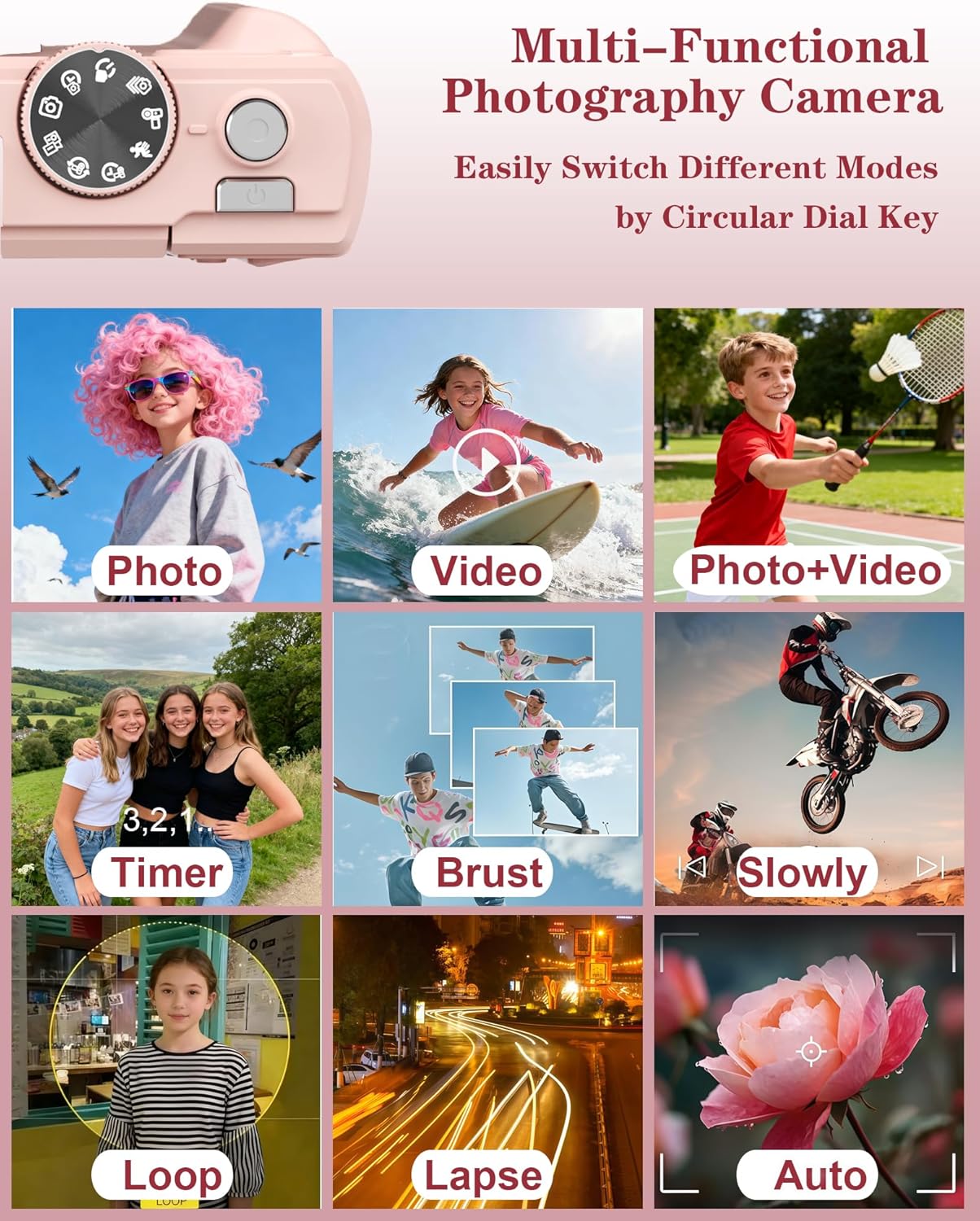 Detalle 2 de 5K Digital Camera with 75MP Sensor and 180° Flip Screen – a beginner-friendly vlogging companion