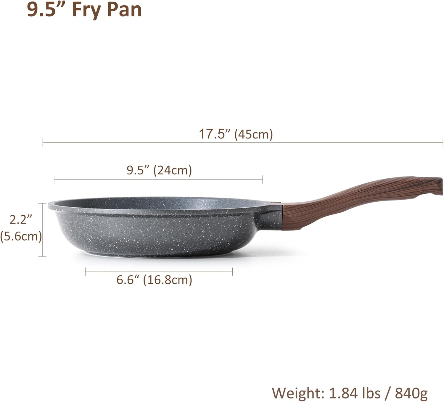 Thumbnail 2 de SENSARTE Antihaft-Bratpfanne 24 cm mit Schweizer Granit-Beschichtung (PFOA-frei), für Gasherd & Induktion