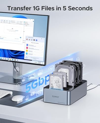 Detalle de ORICO Alluminio Docking Station 5 Bay per HDD/SSD 2,5"/3,5" con Clone Offline 1:4 e Alimentazione (6656C3-C)