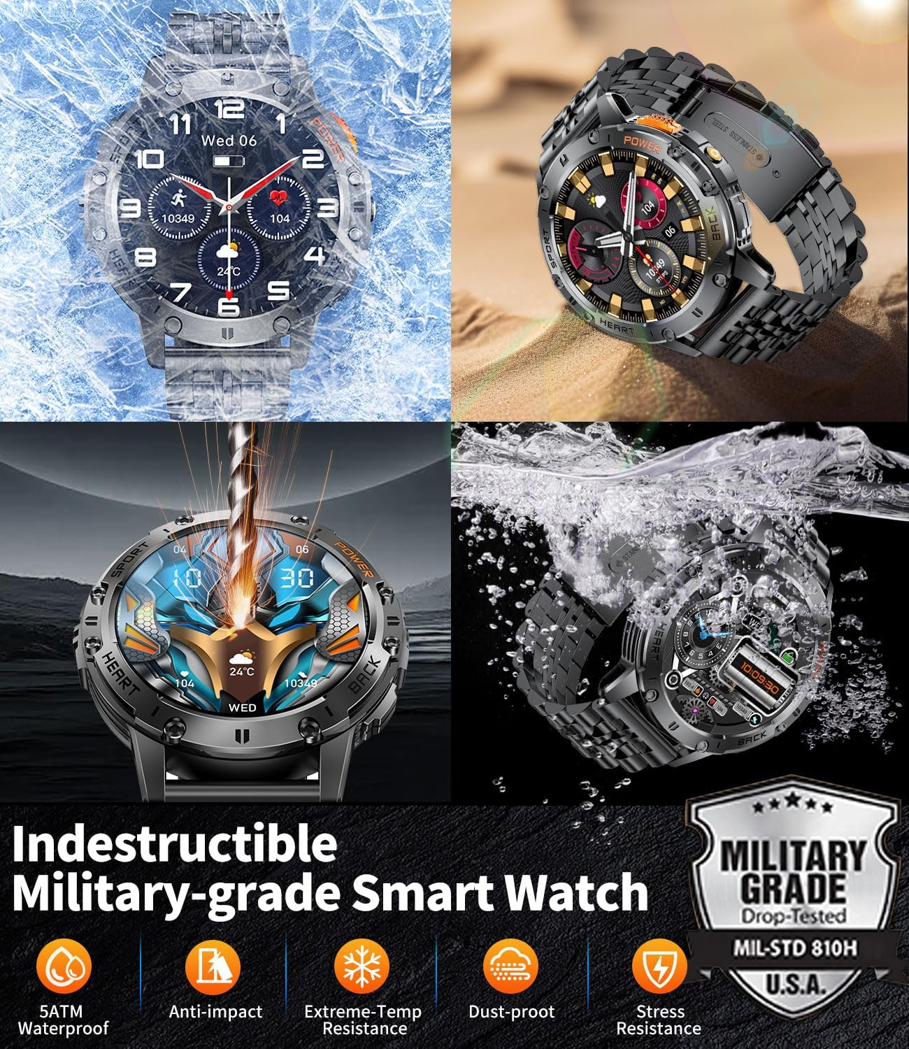 Thumbnail 5 de LIGE Military Smart Watch 1.43" AMOLED