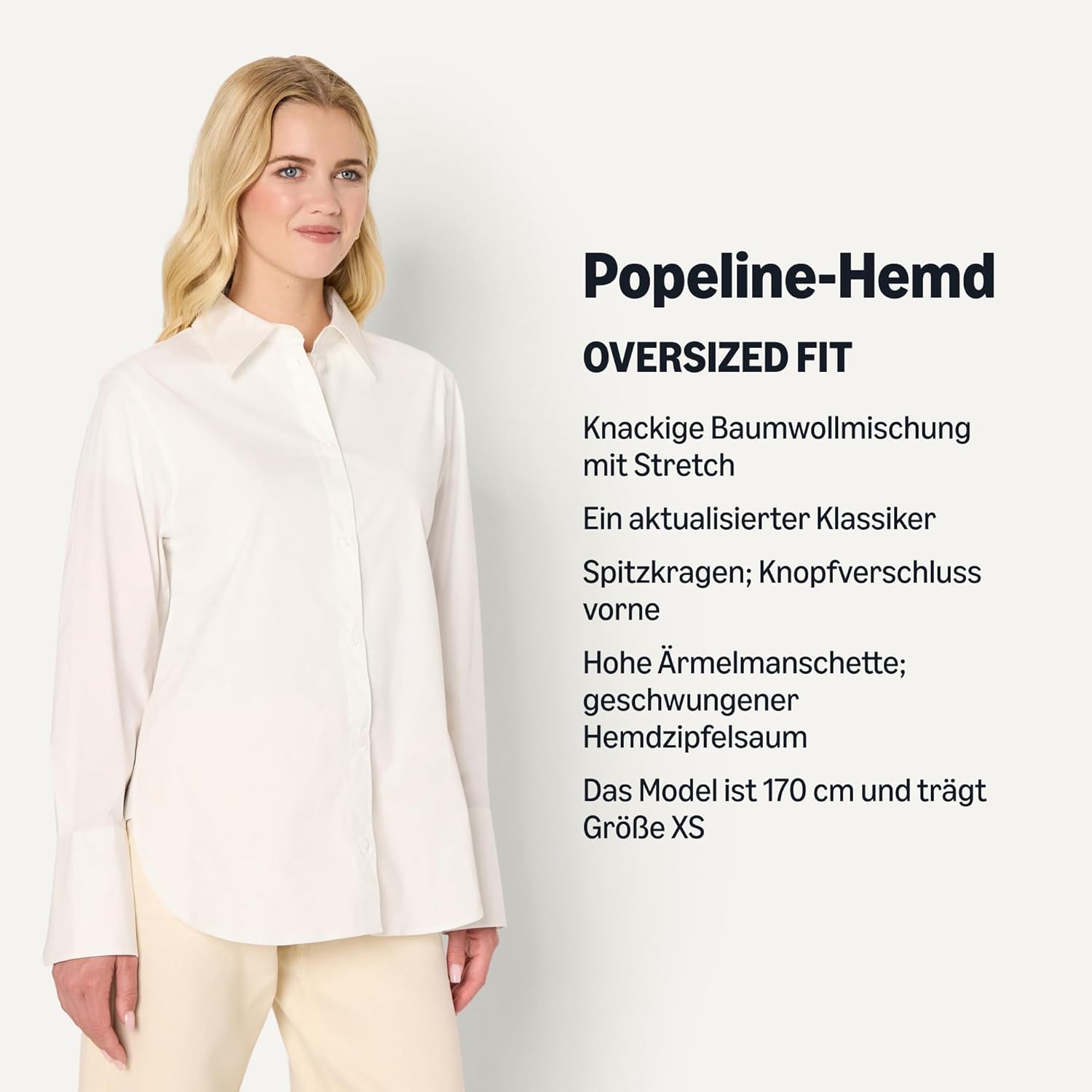 Thumbnail 3 de Amazon Essentials Damen Oversize-Baumwoll-Stretch-Popelinehemd mit Knopfleiste (Demis Favorit)