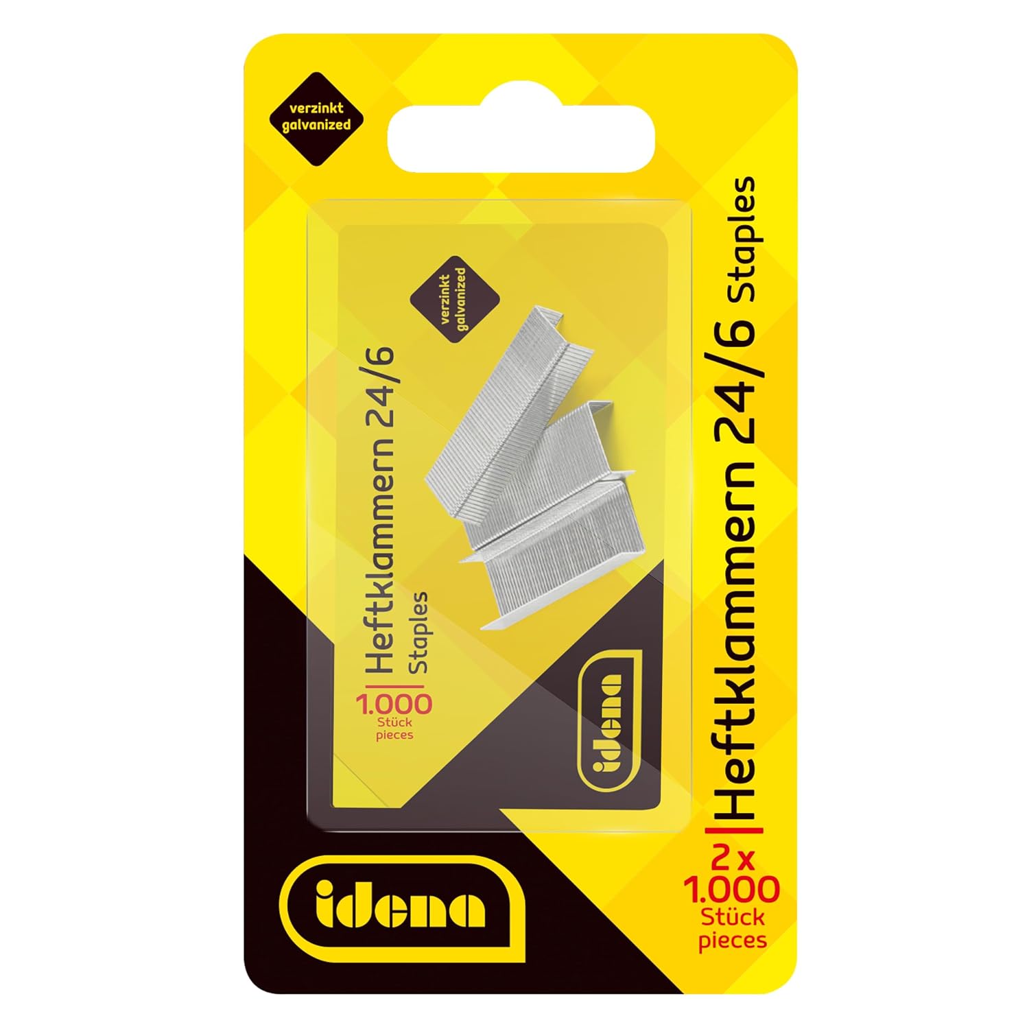 Detalle de Idena 12091 nietjes 24/6, verzinkt metaal, 2 x 1.000 stuks