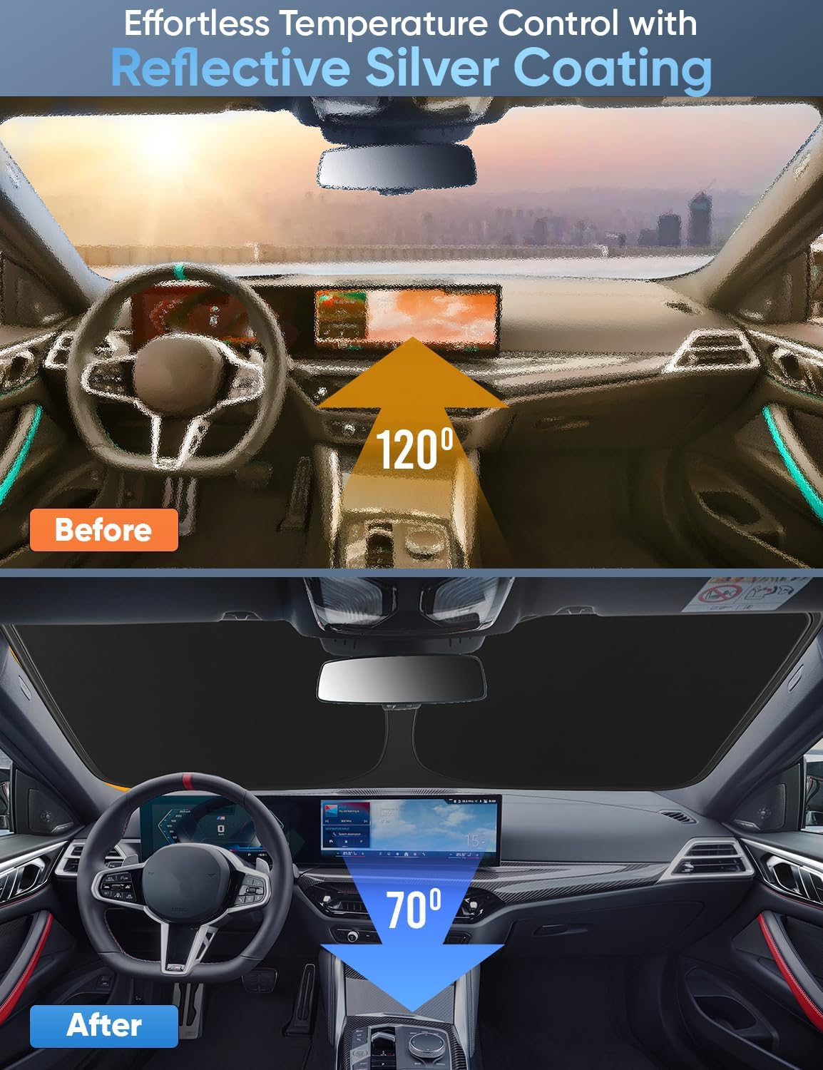 Thumbnail 5 de Autovir Windshield Sun Shade for Toyota Tacoma (2005-2015): Block UV Rays, Reduce Heat, Front Window Protection