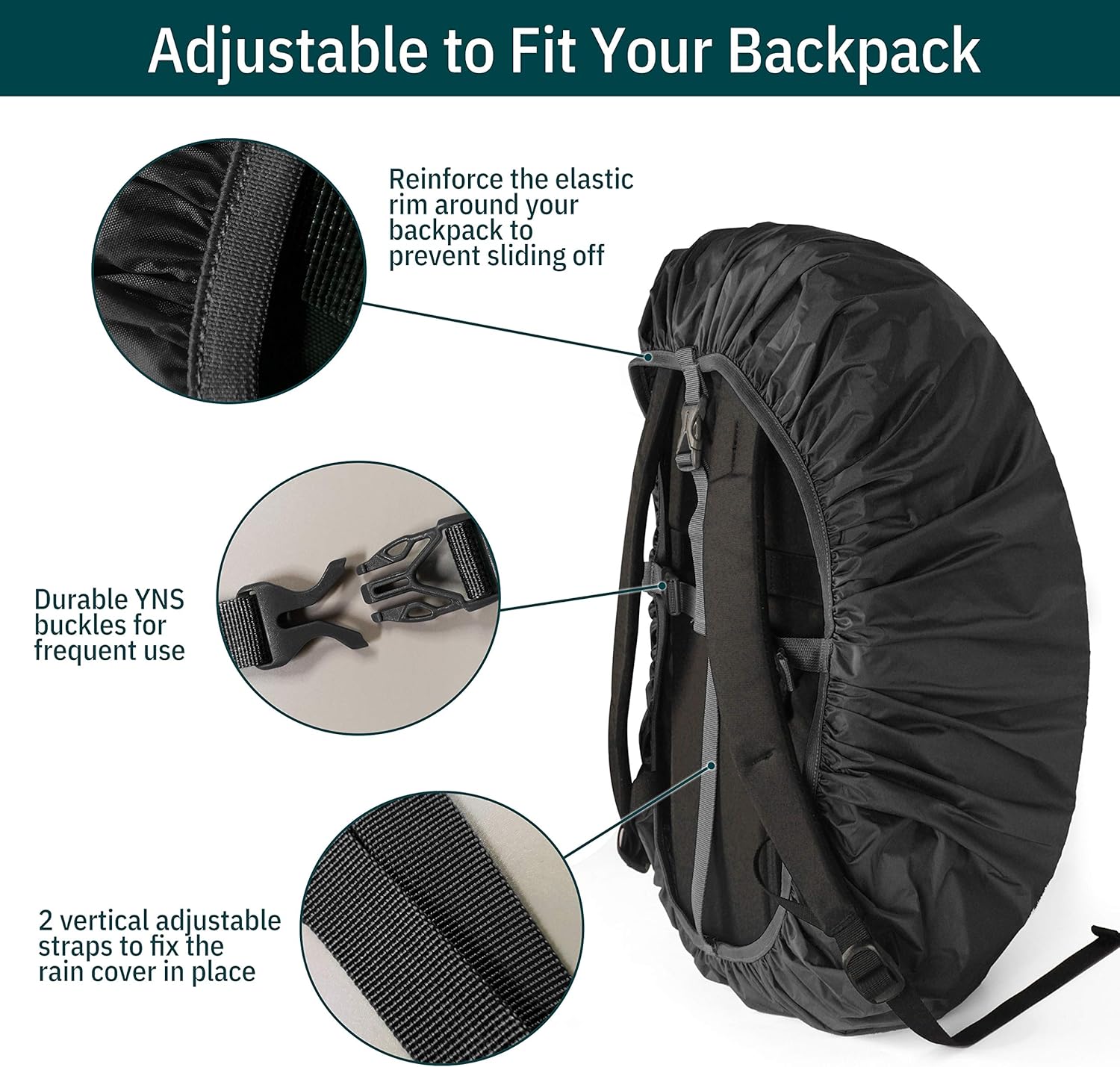 Thumbnail 3 de Unigear Anti-Rain Backpack Cover 10–90L waterproof