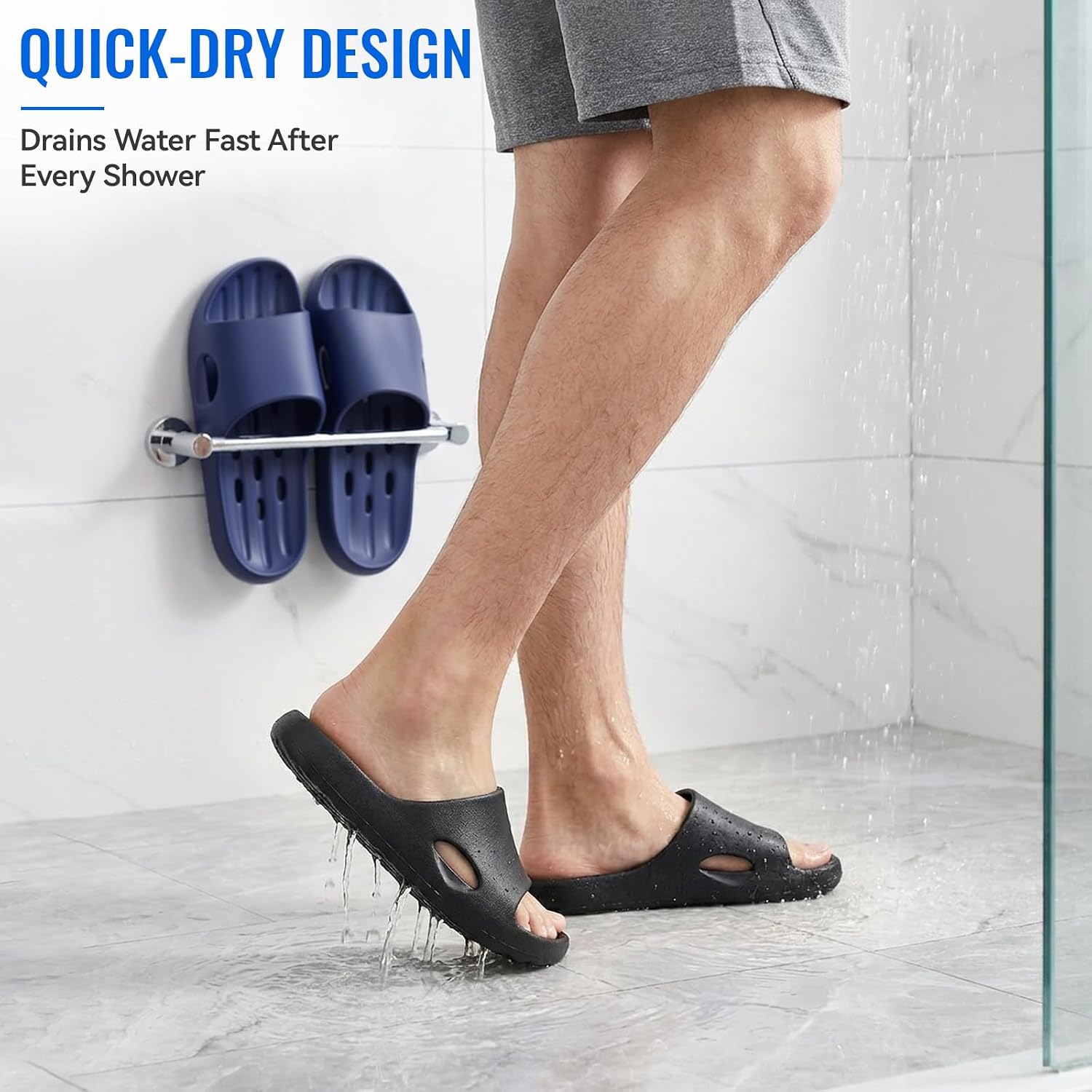 Thumbnail 2 de Aoowoll Shower Shoes with Holes: Quick-Dry, Non-Slip Indoor Slippers