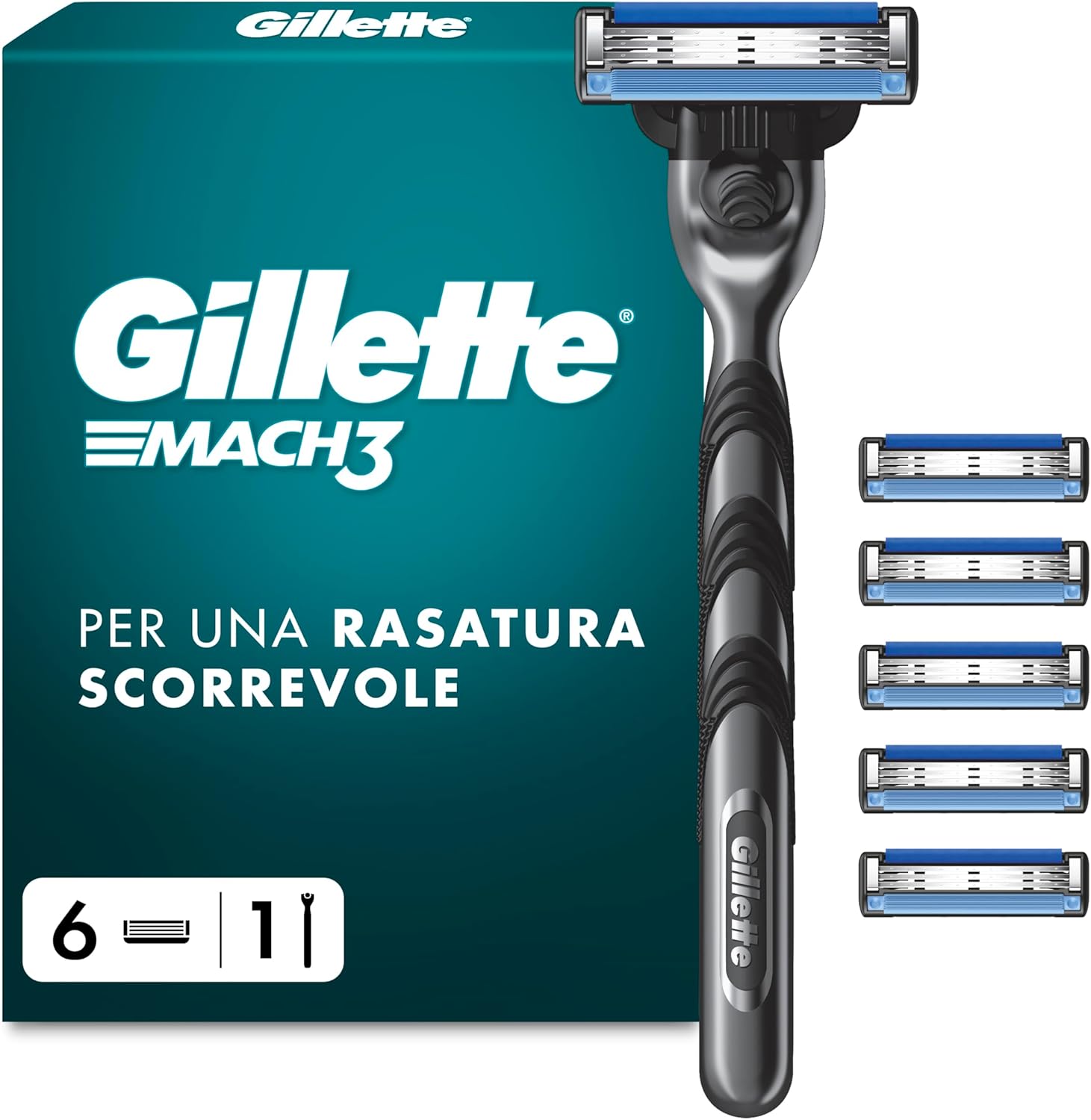 Detalle de Gillette Mach3 6 lamette rasoio da uomo 🪒