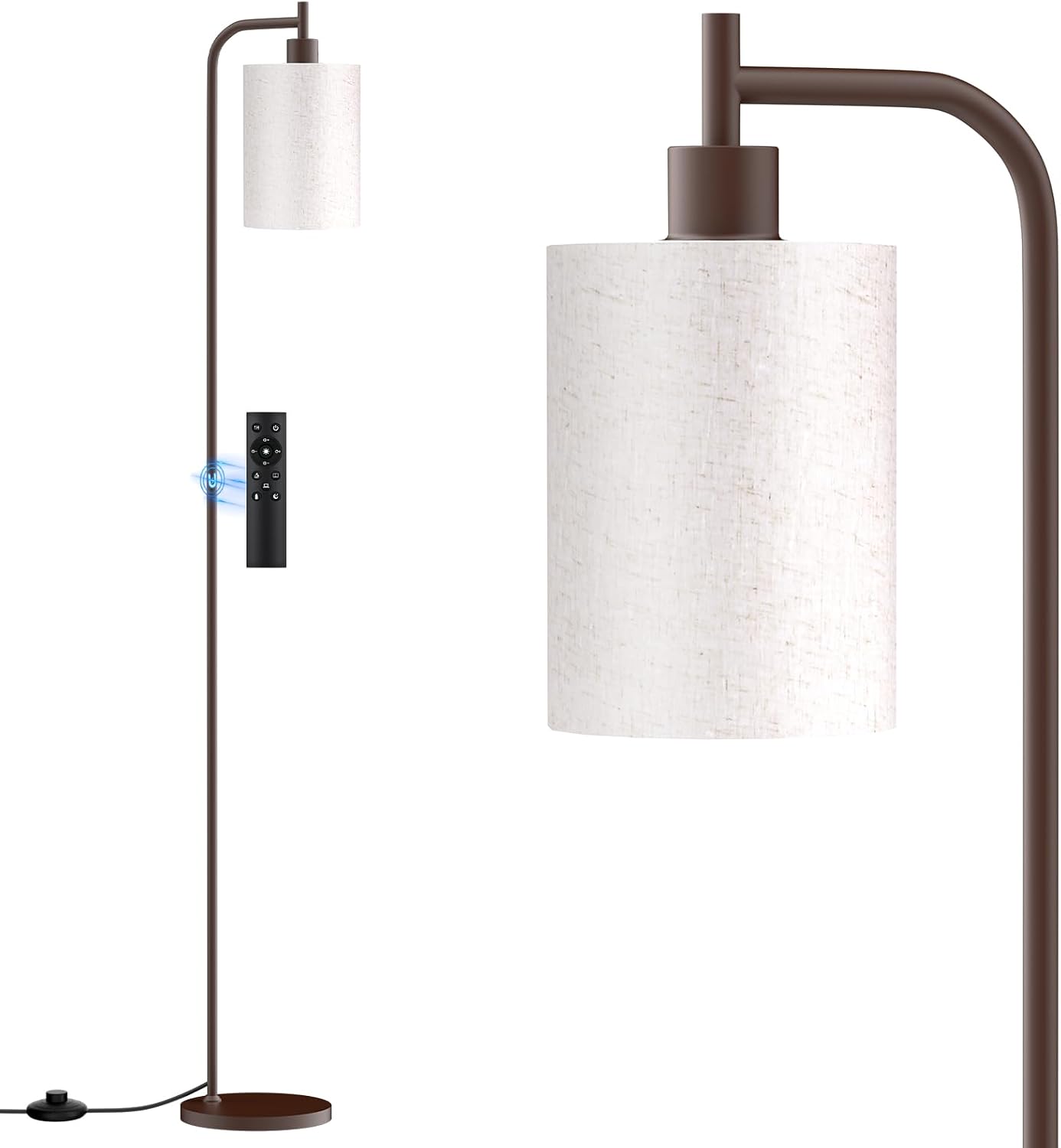 Detalle de SIBRILLE BP-F072 Floor Lamp with Linen Shade, Dimmable 9W LED