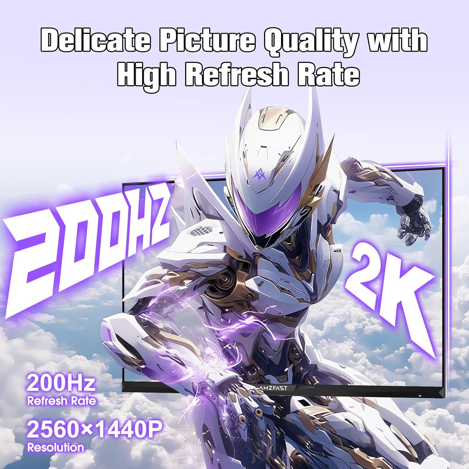 Detalle de AMZFAST AMZG27F6Q 27-inch QHD 200Hz Fast IPS Gaming Monitor with Adaptive-Sync and HDR 400