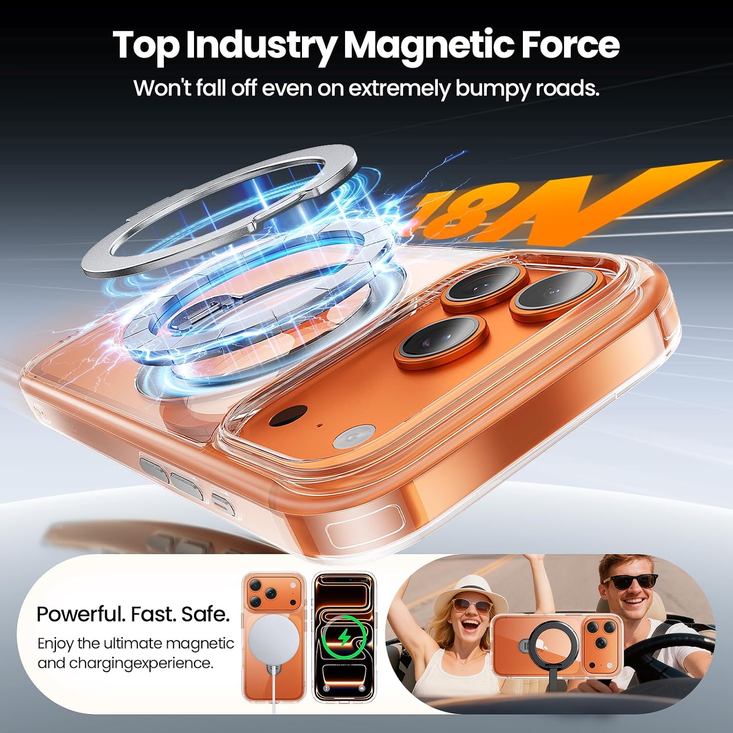Detalle de Gyizho for iPhone 17 Pro Max Case with 360° Stand, MagSafe, and Protectors
