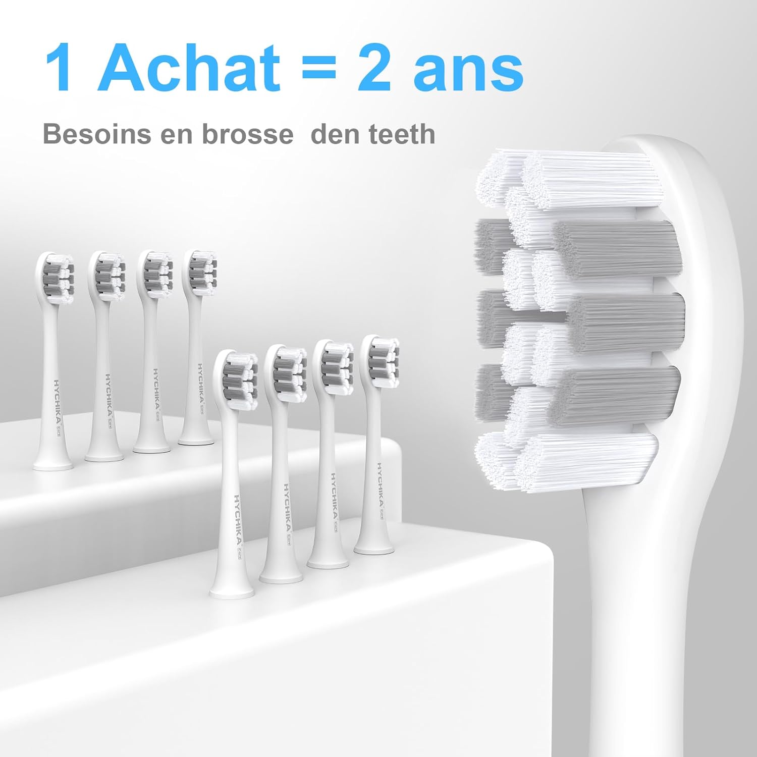 Thumbnail 6 de Hygiène bucco-dentaire longue durée : brosse à dents électrique HYCHIKA avec 8 têtes et autonomie record