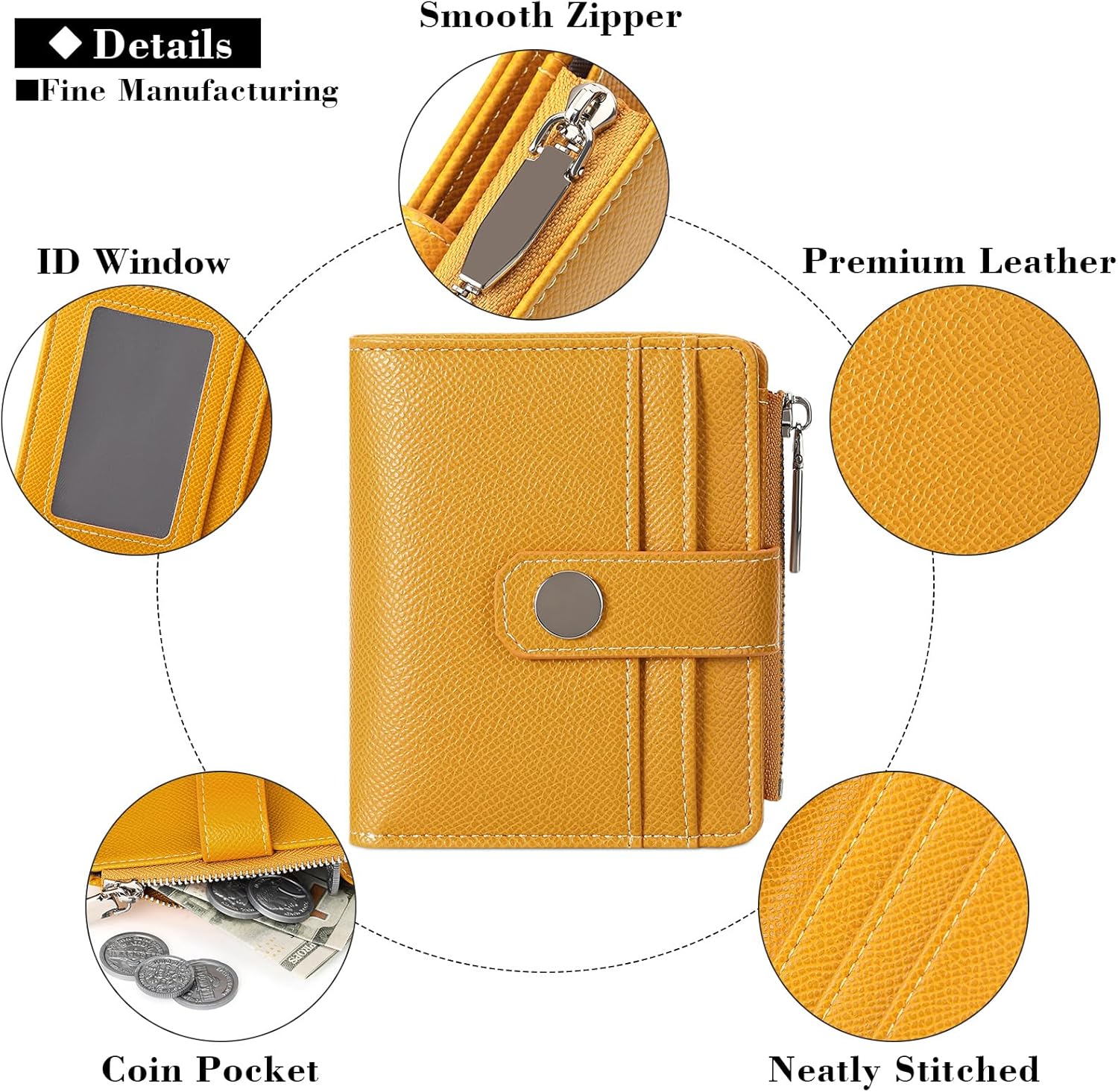 Thumbnail 4 de FALAN MULE Damen Geldbörse klein mit Reißverschluss und RFID-Blockierung (11 × 9,5 × 3 cm)