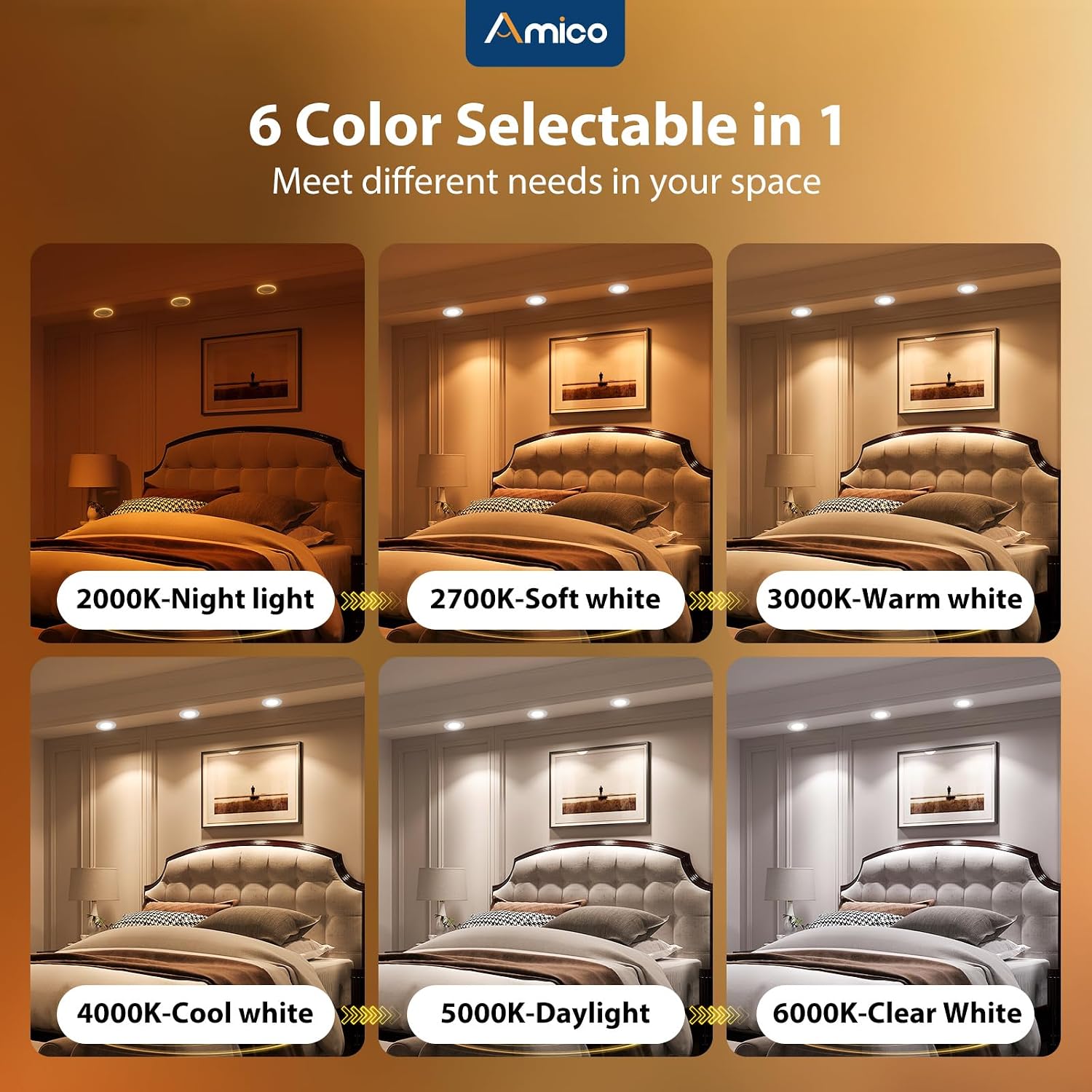 Detalle de Amico 4-inch LED retrofit recessed lights