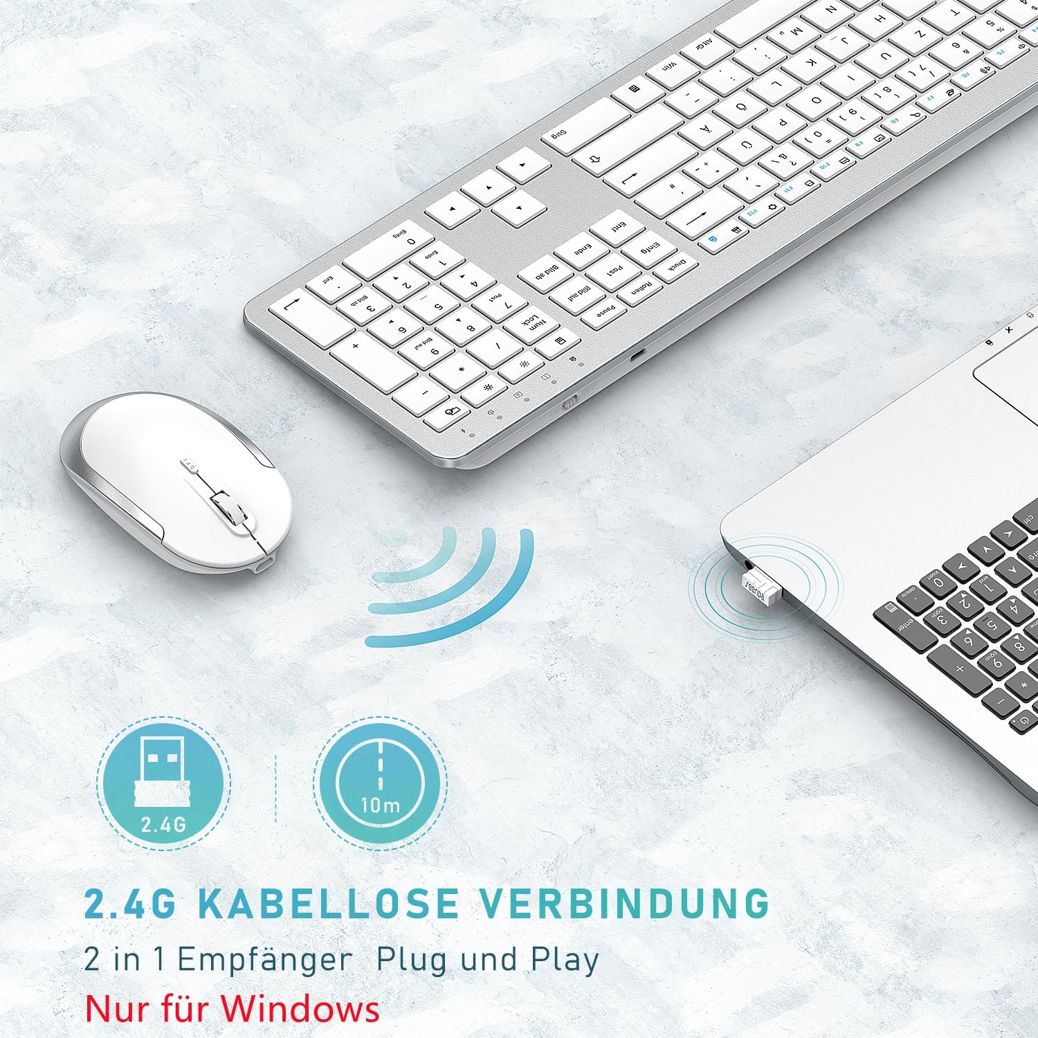 Detalle de seenda SK38-3 Kabelloses Tastatur-Maus-Set ⌨