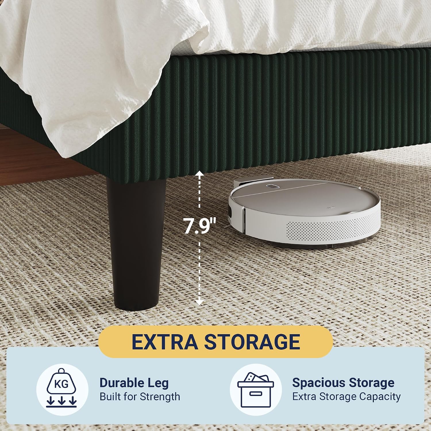 Detalle 2 de Allewie Full Bed Frame, Corduroy