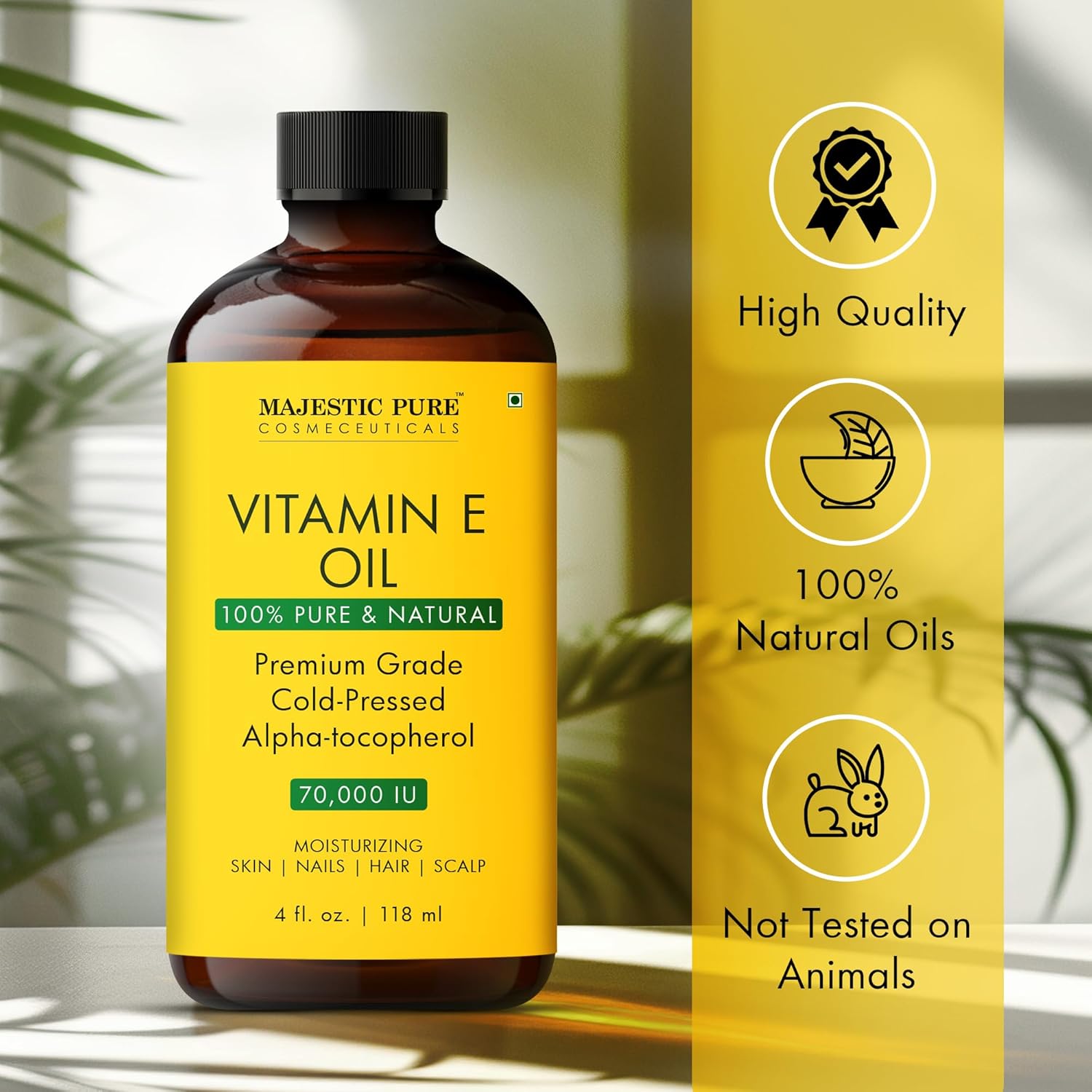 Detalle de Majestic Pure Vitamin E Oil 4 oz 70,000 IU