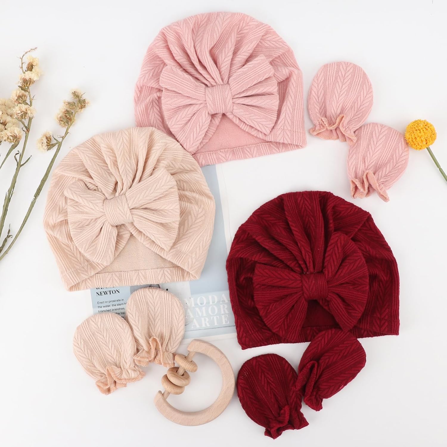 Thumbnail 6 de DRESHOW Newborn Hats Mittens Set