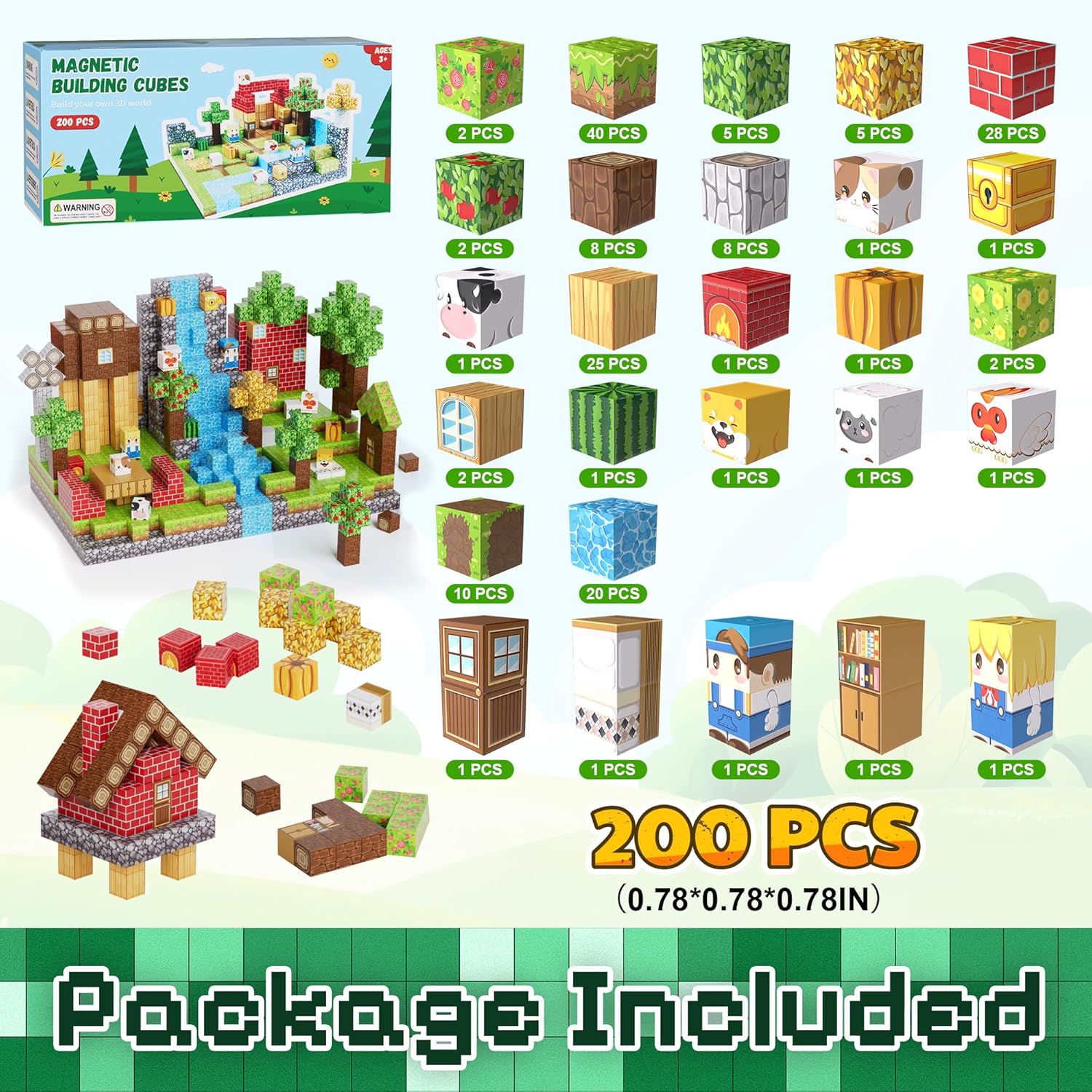 Detalle de Fitrobust 200PCS Magnetic Cubes Set 🧩